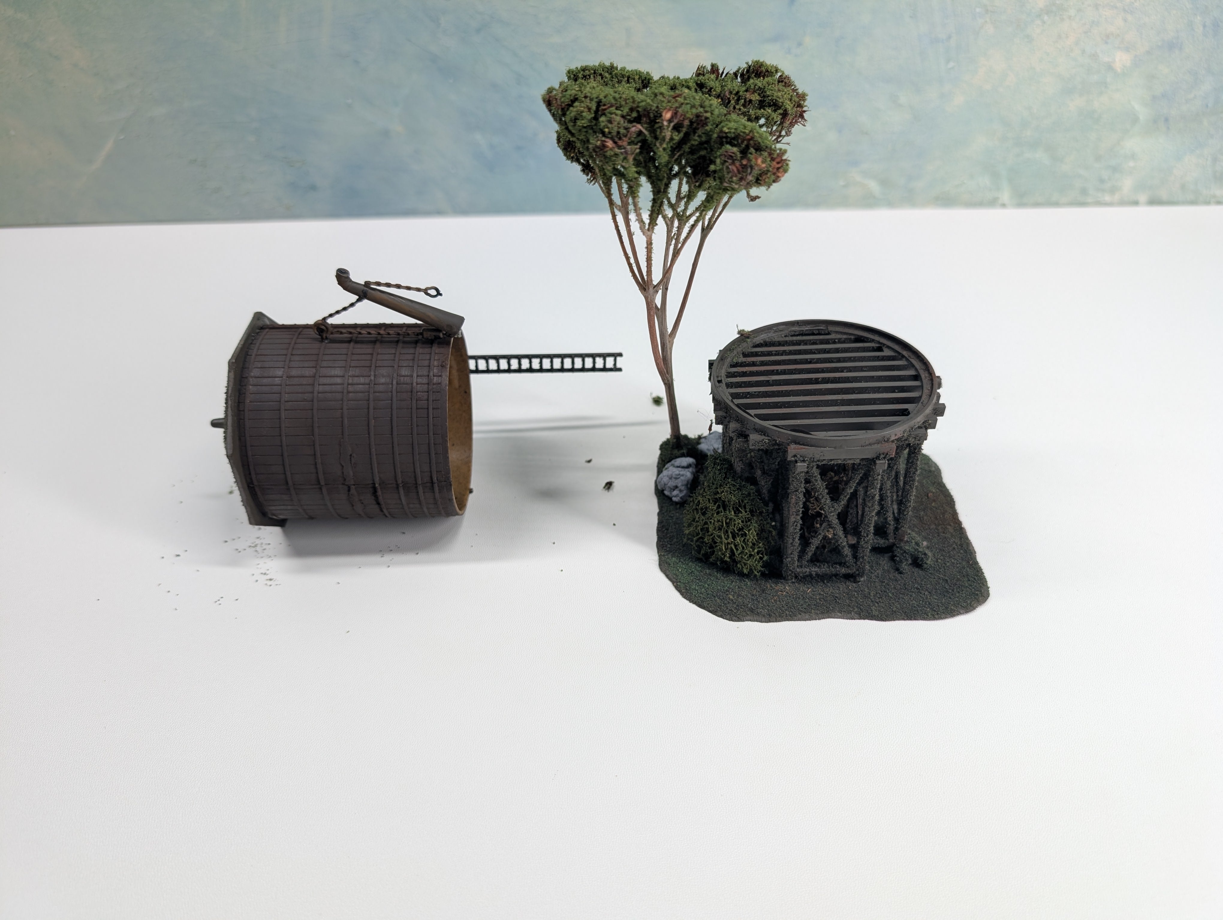 USED HO Scale Weathered and Detailed Water Tower