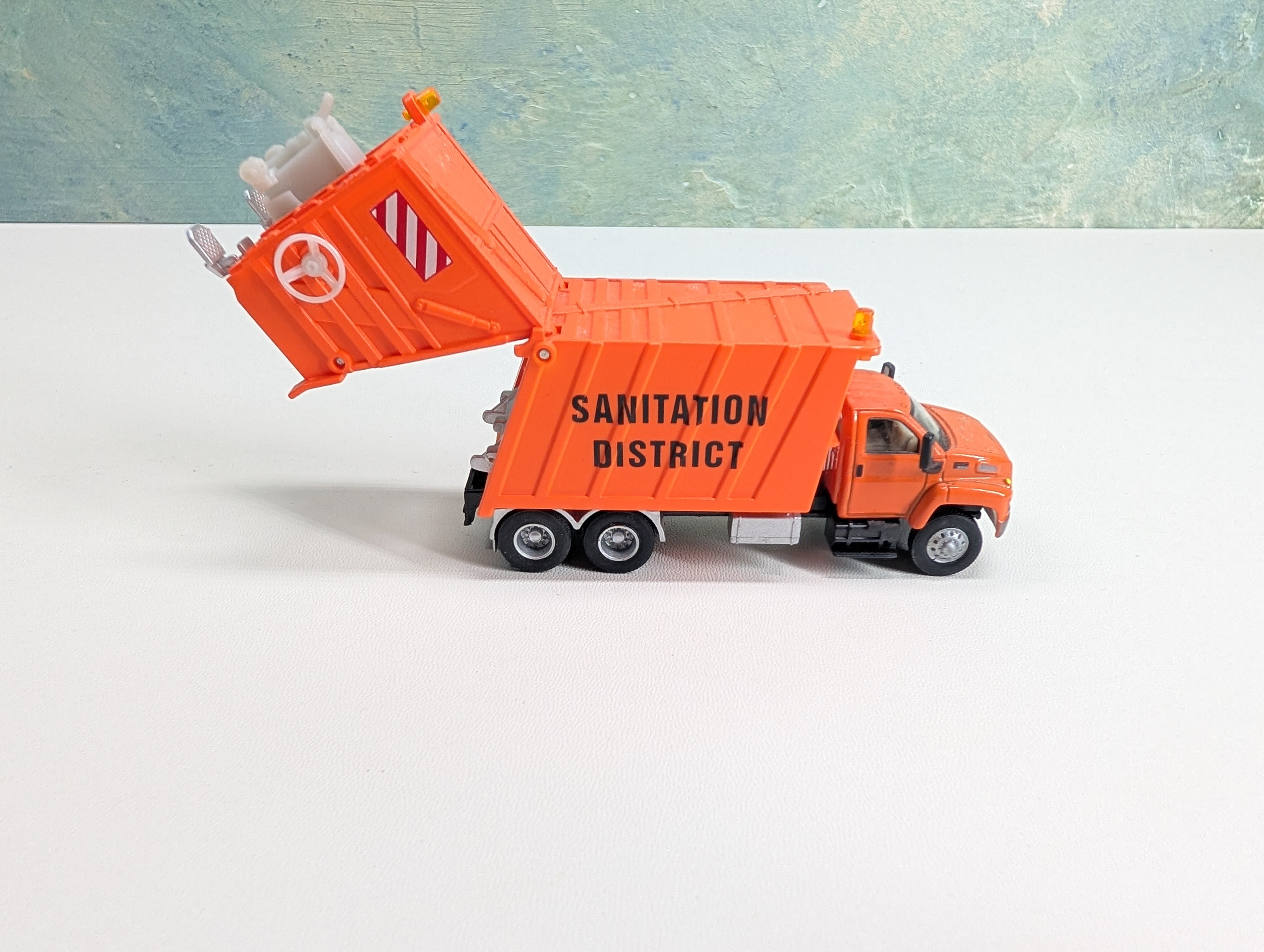 USED Boley HO Scale Orange International Garbage Truck, Sanitation District