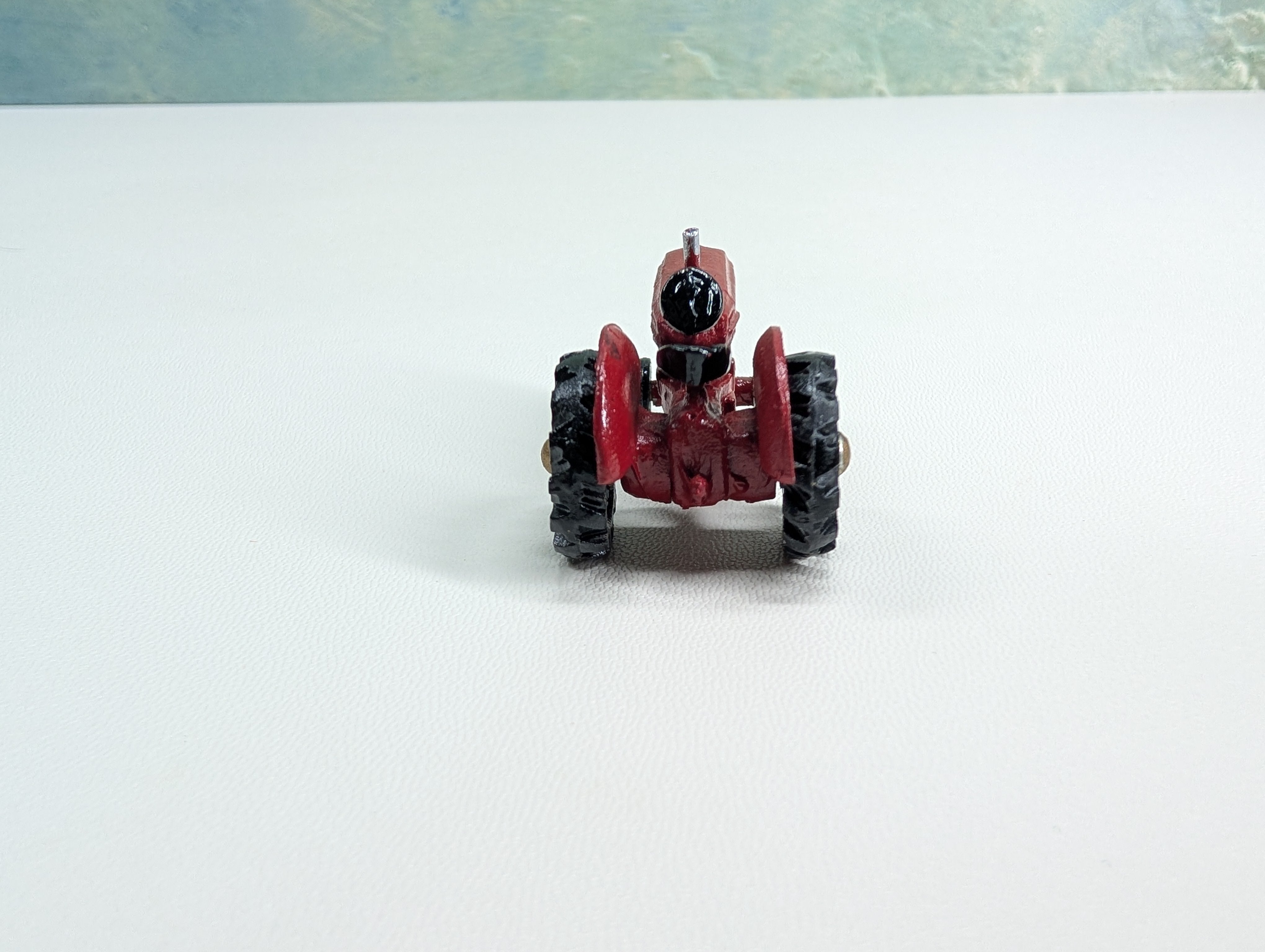 USED HO Scale Red Tractor, Cast Metal