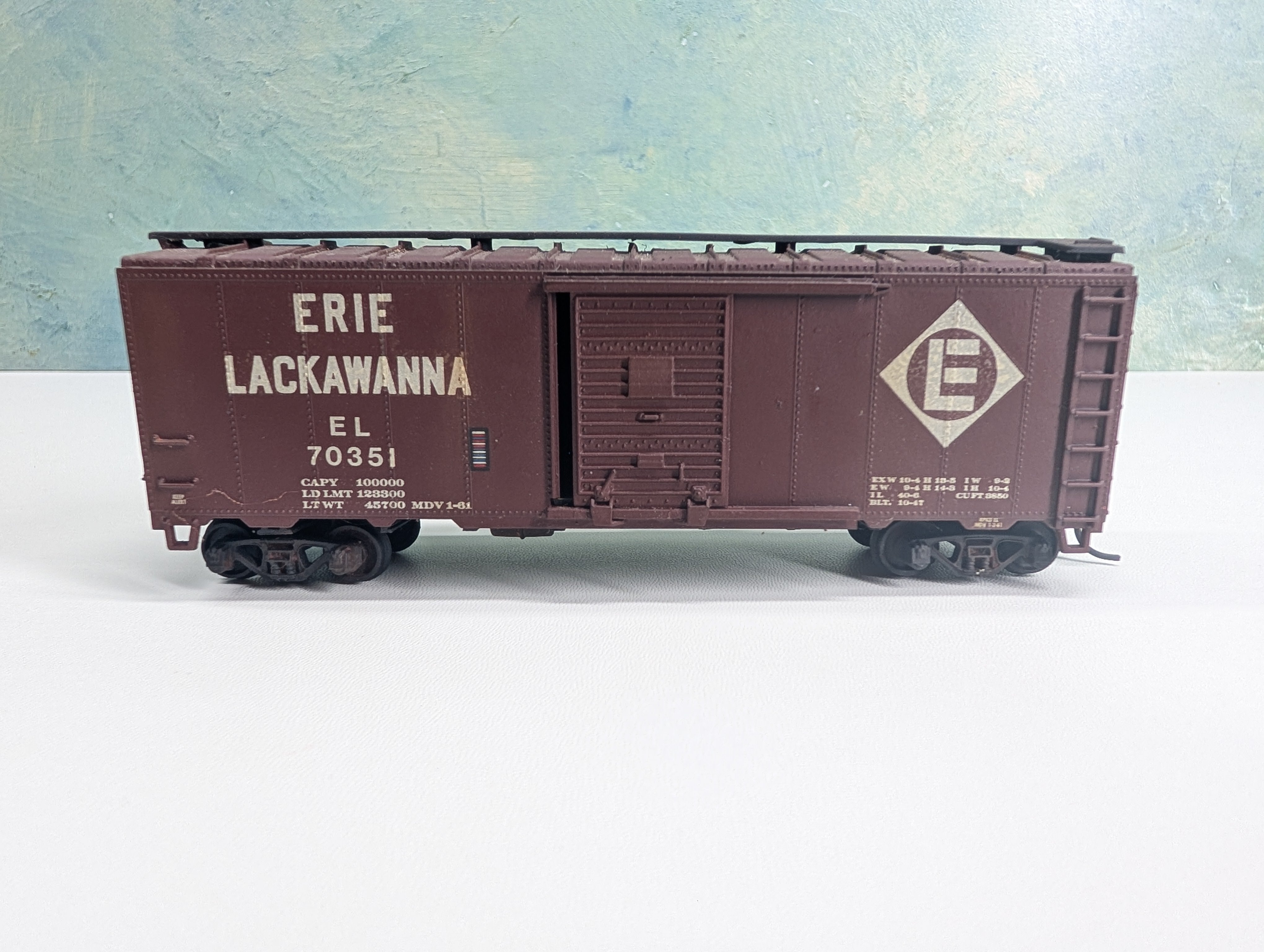 USED Athearn HO Scale 40' Box Car Erie Lackawanna EL #70351