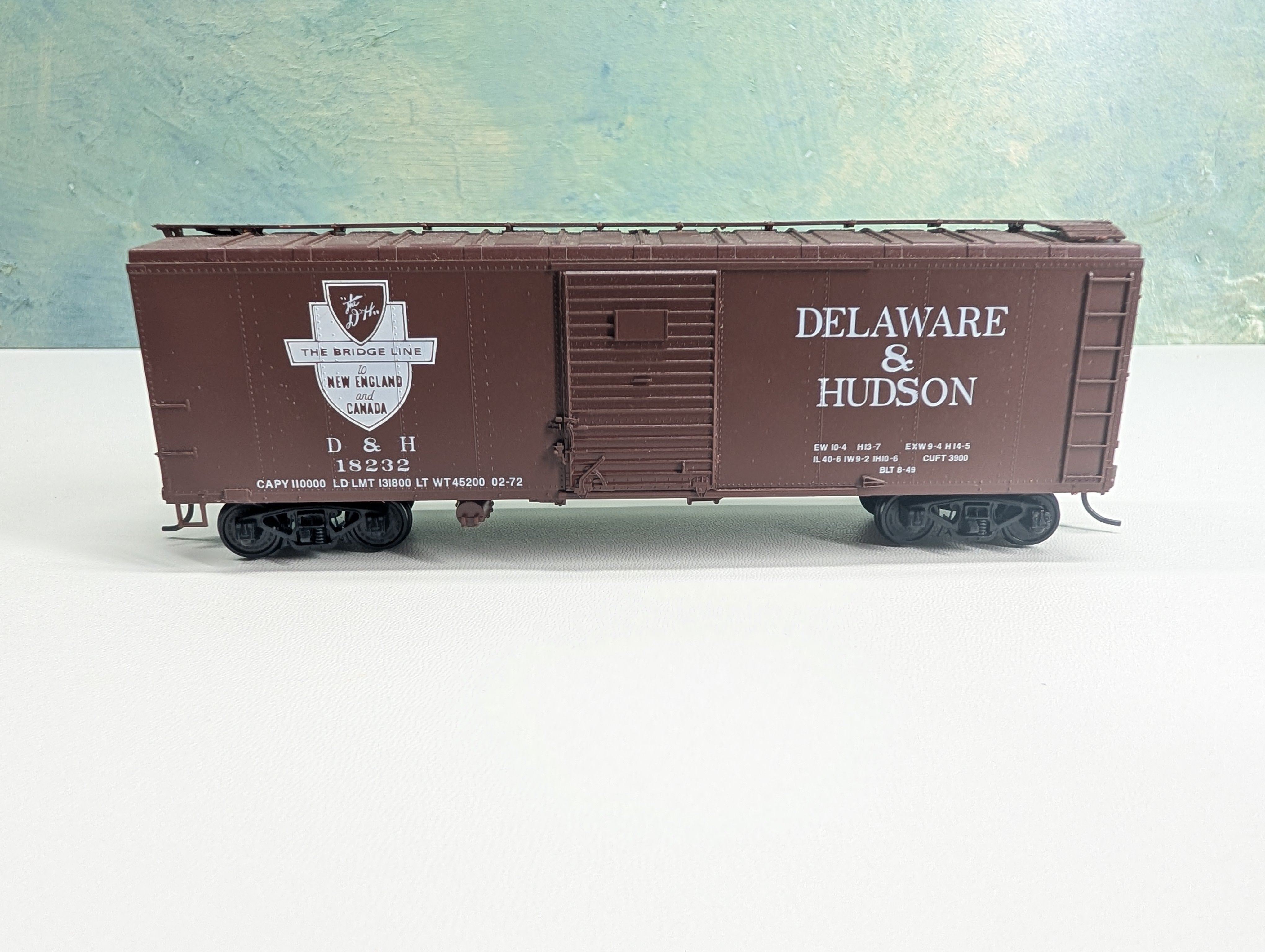 USED Bowser HO Scale 40' Box Car Delaware and Hudson D&H #18232
