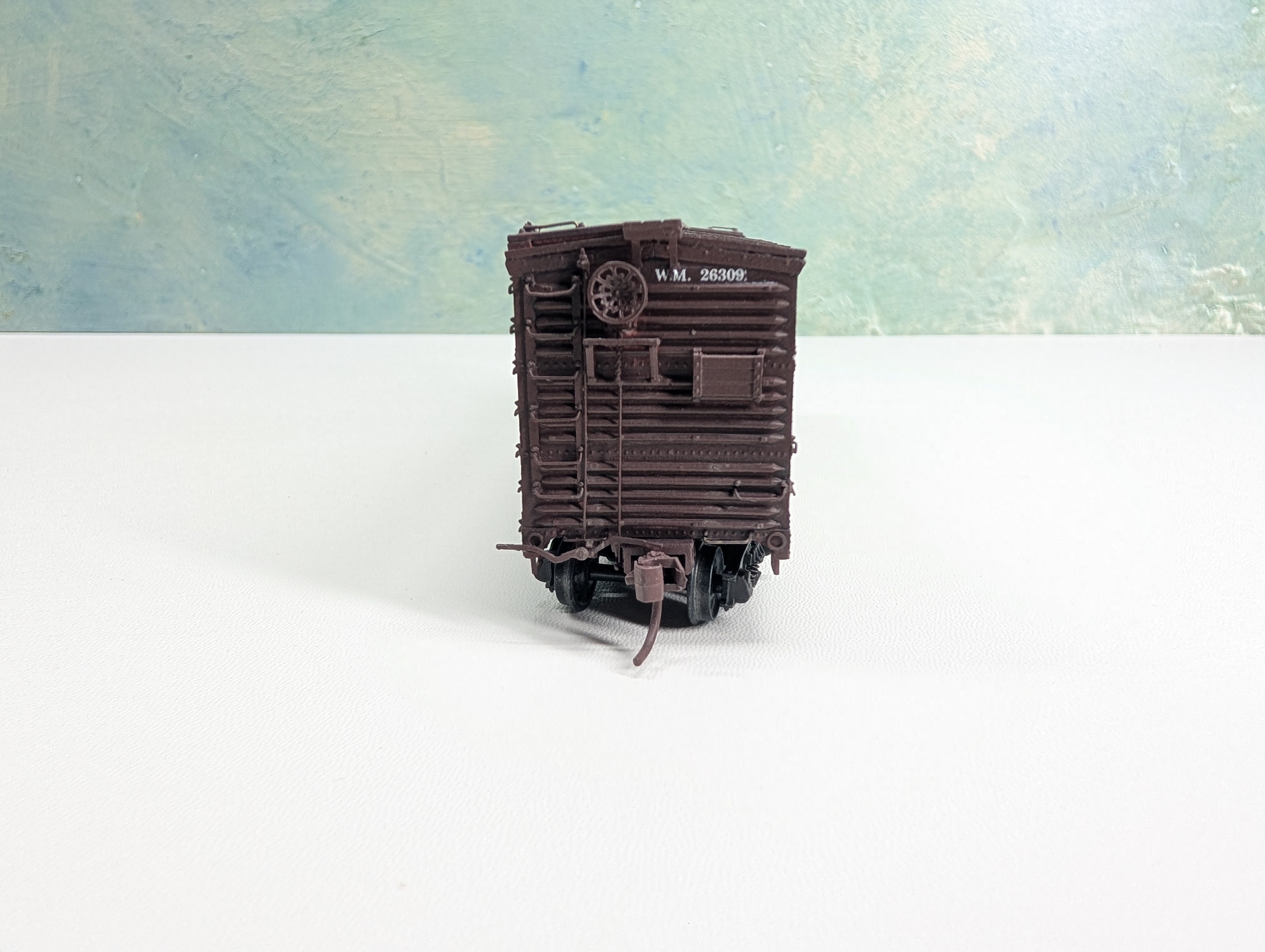 USED HO Scale 40' Wooden Outside Braced Box Car Western Maryland WM #26309 Upgraded Trucks