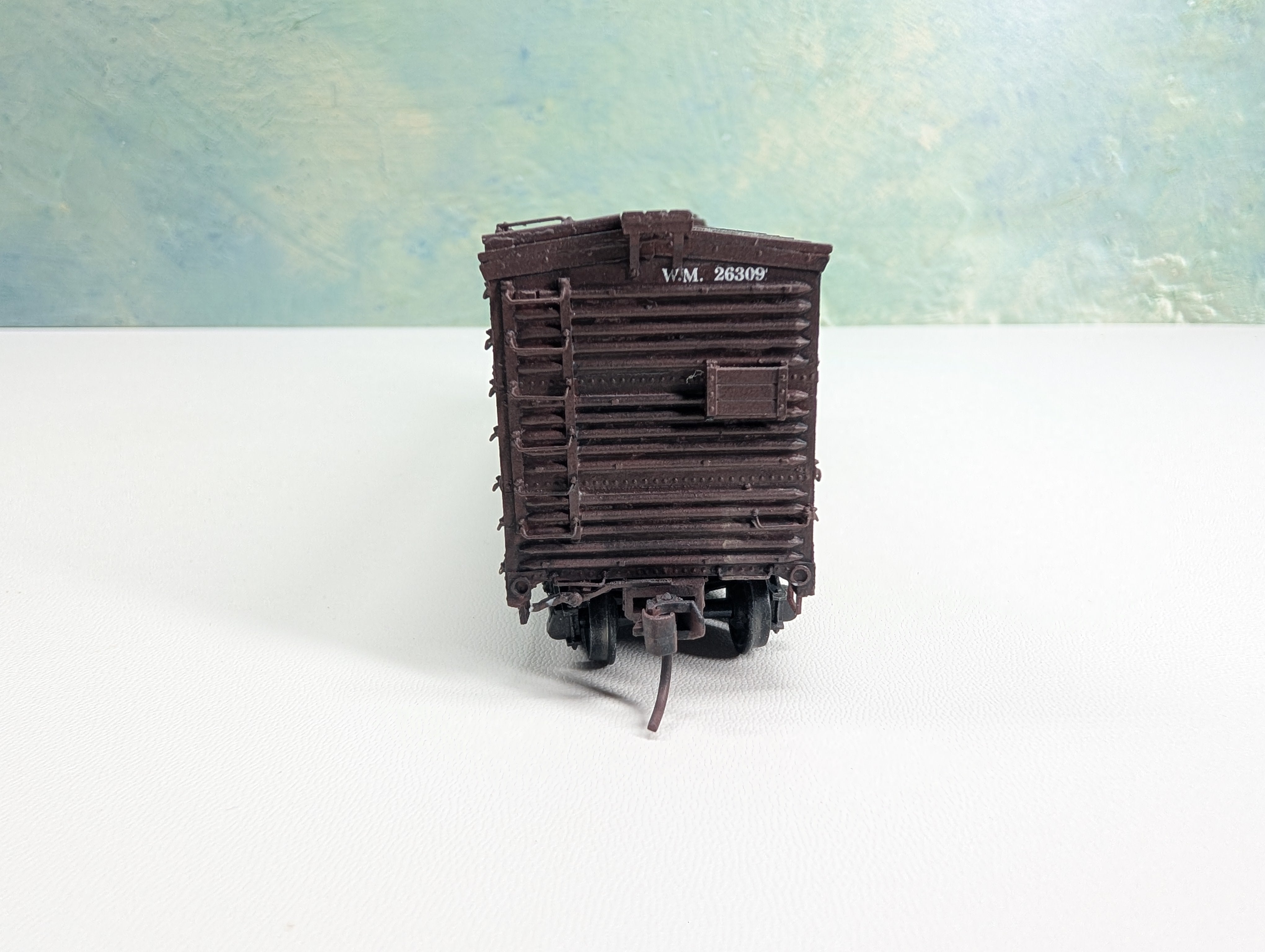 USED HO Scale 40' Wooden Outside Braced Box Car Western Maryland WM #26309 Upgraded Trucks