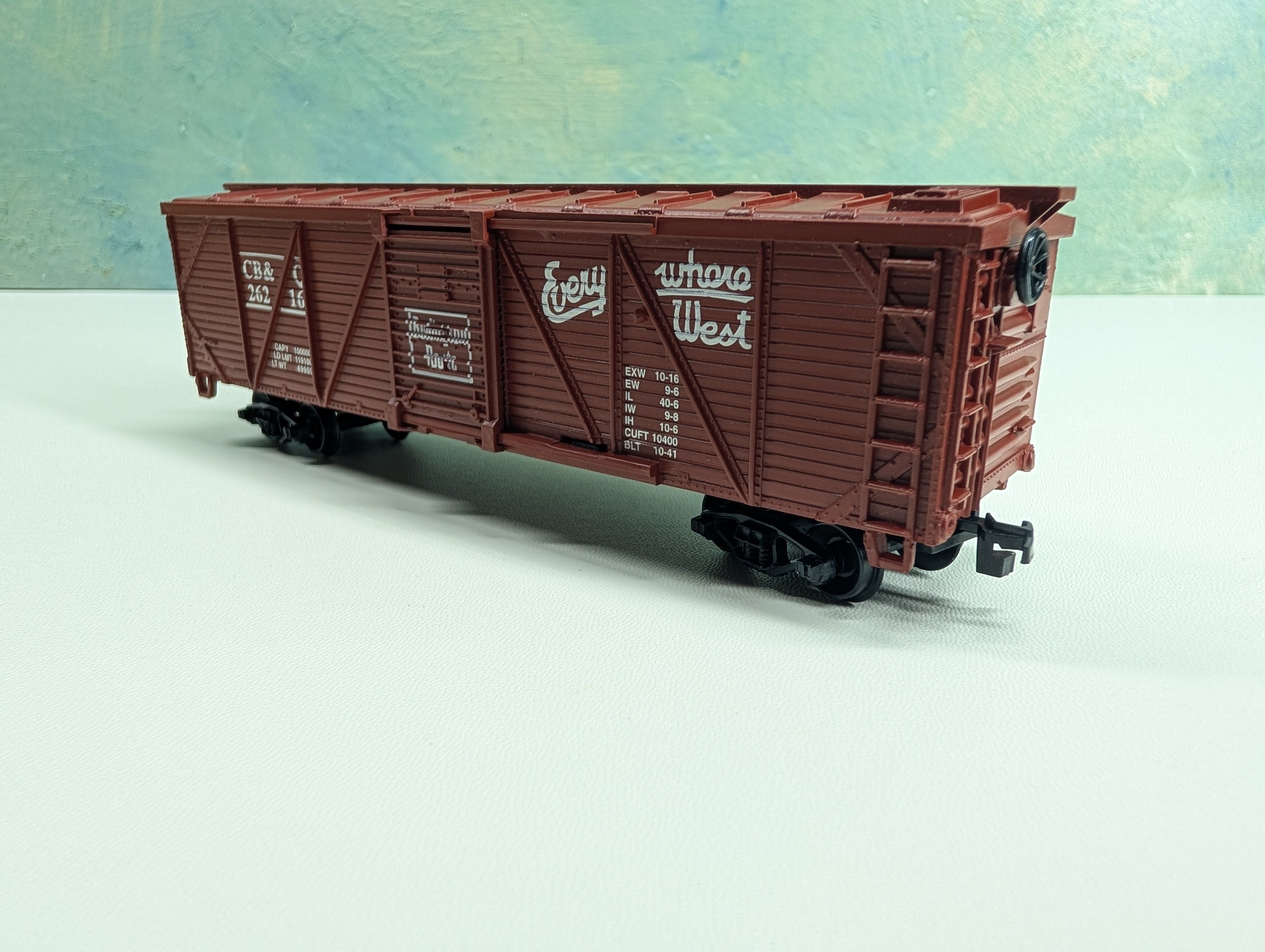 USED Life-Like HO Scale 40' Wooden Box Car Burlington CB&Q #26216