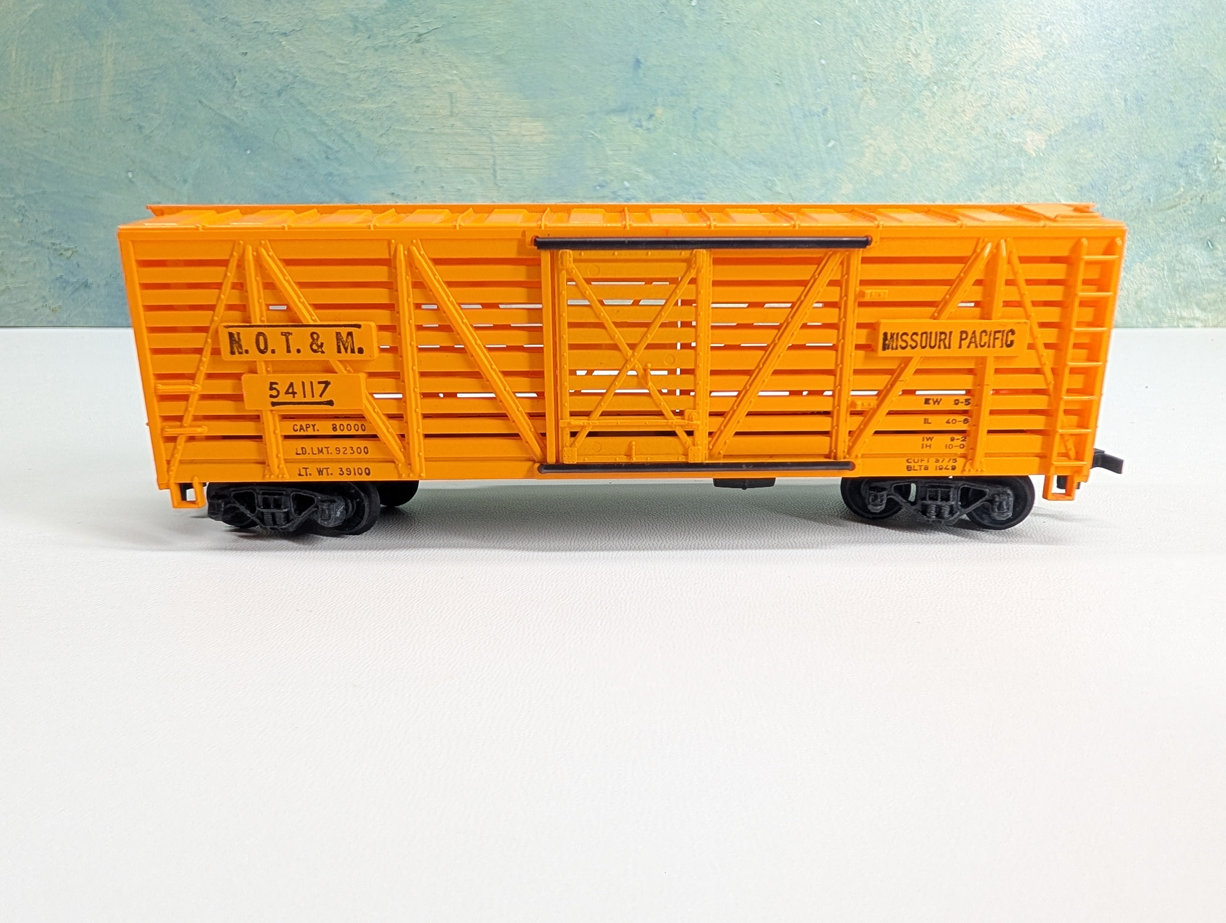 USED Mantua HO Scale 40' Cattle Stock Car Missouri Pacific NOT&M #54117