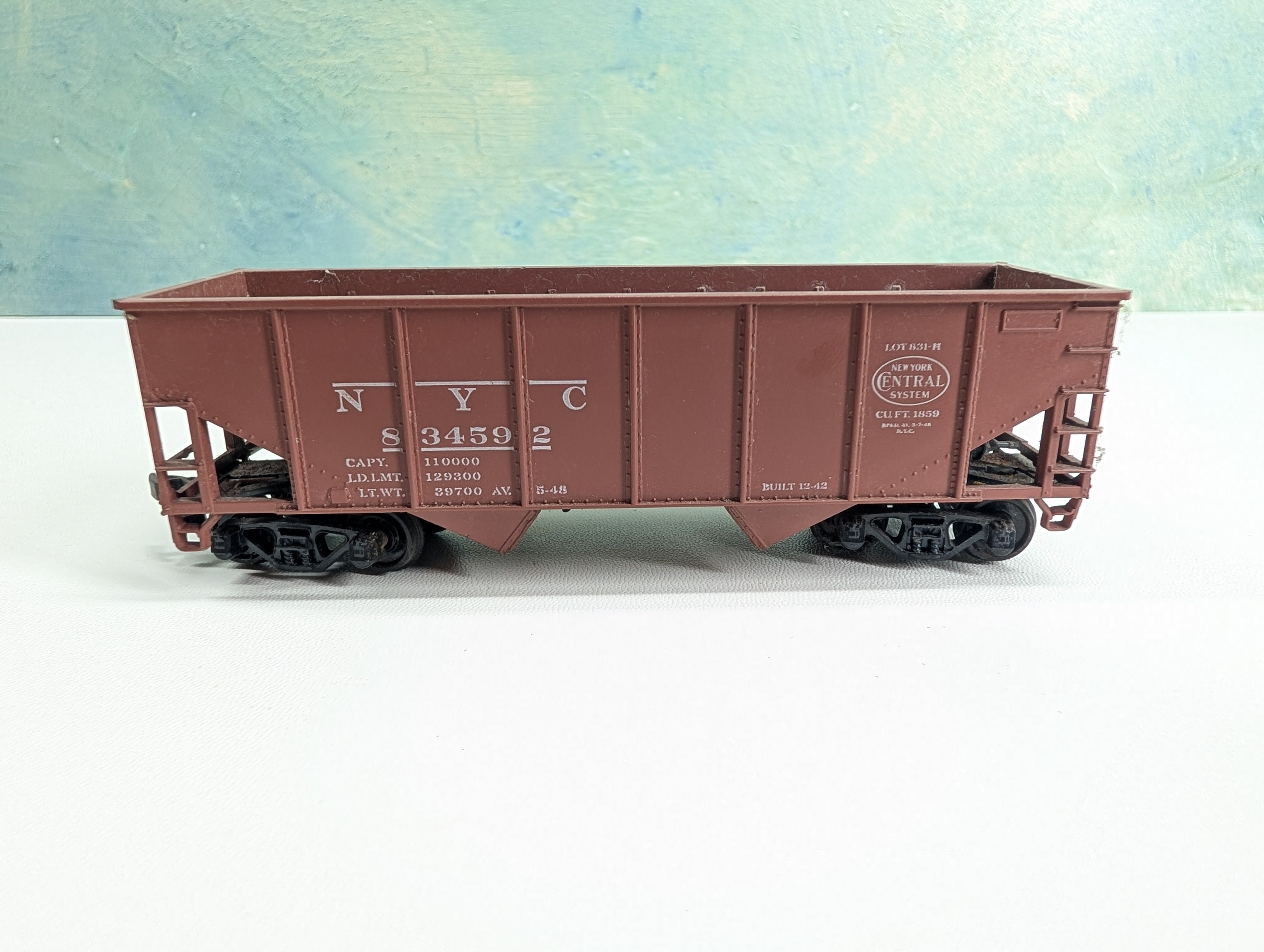 USED Athearn HO Scale 2 Bay Hopper New York Central NYC #834592