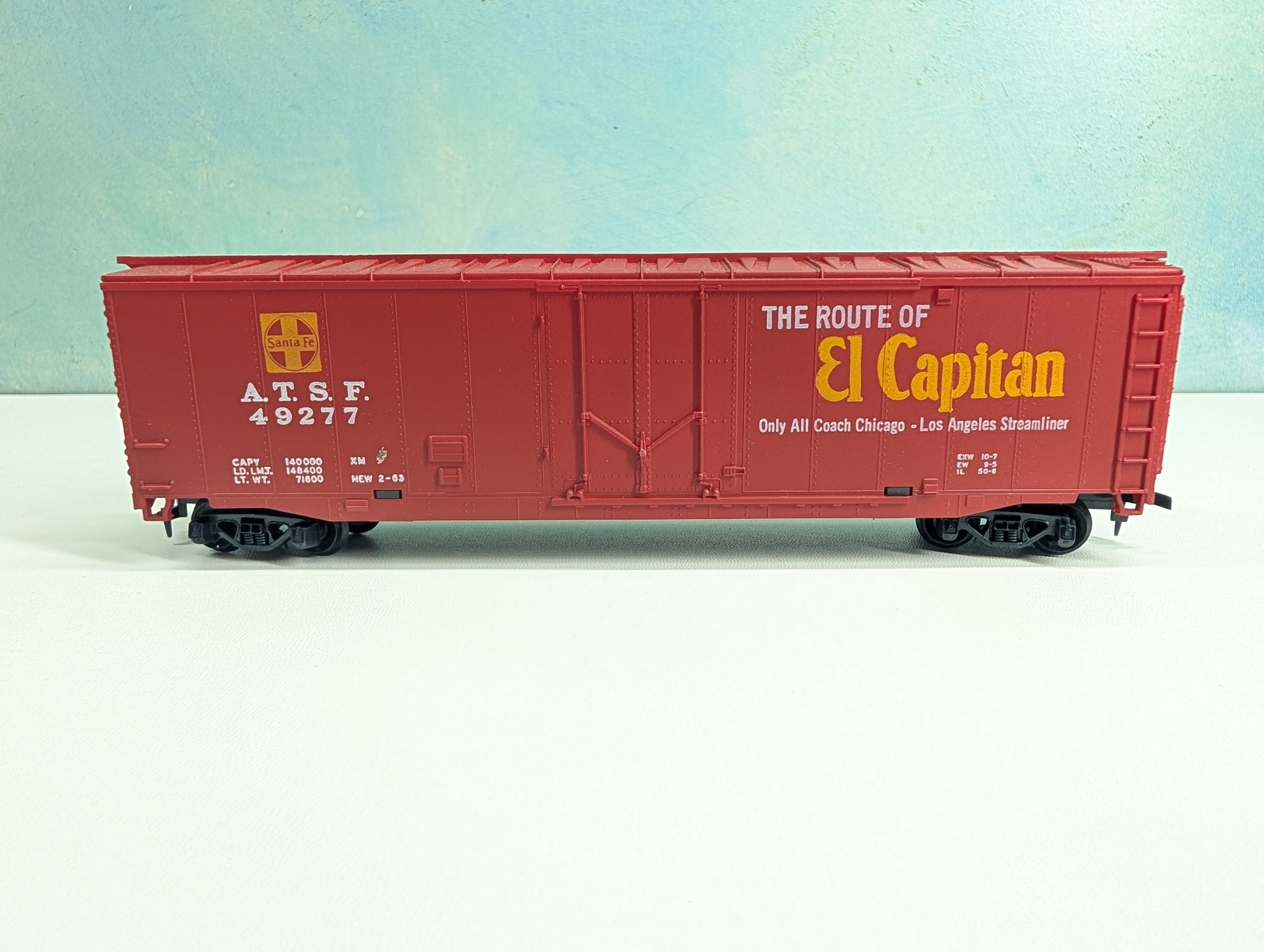 USED Tyco HO Scale 50' Box Car Santa Fe ATSF #49277