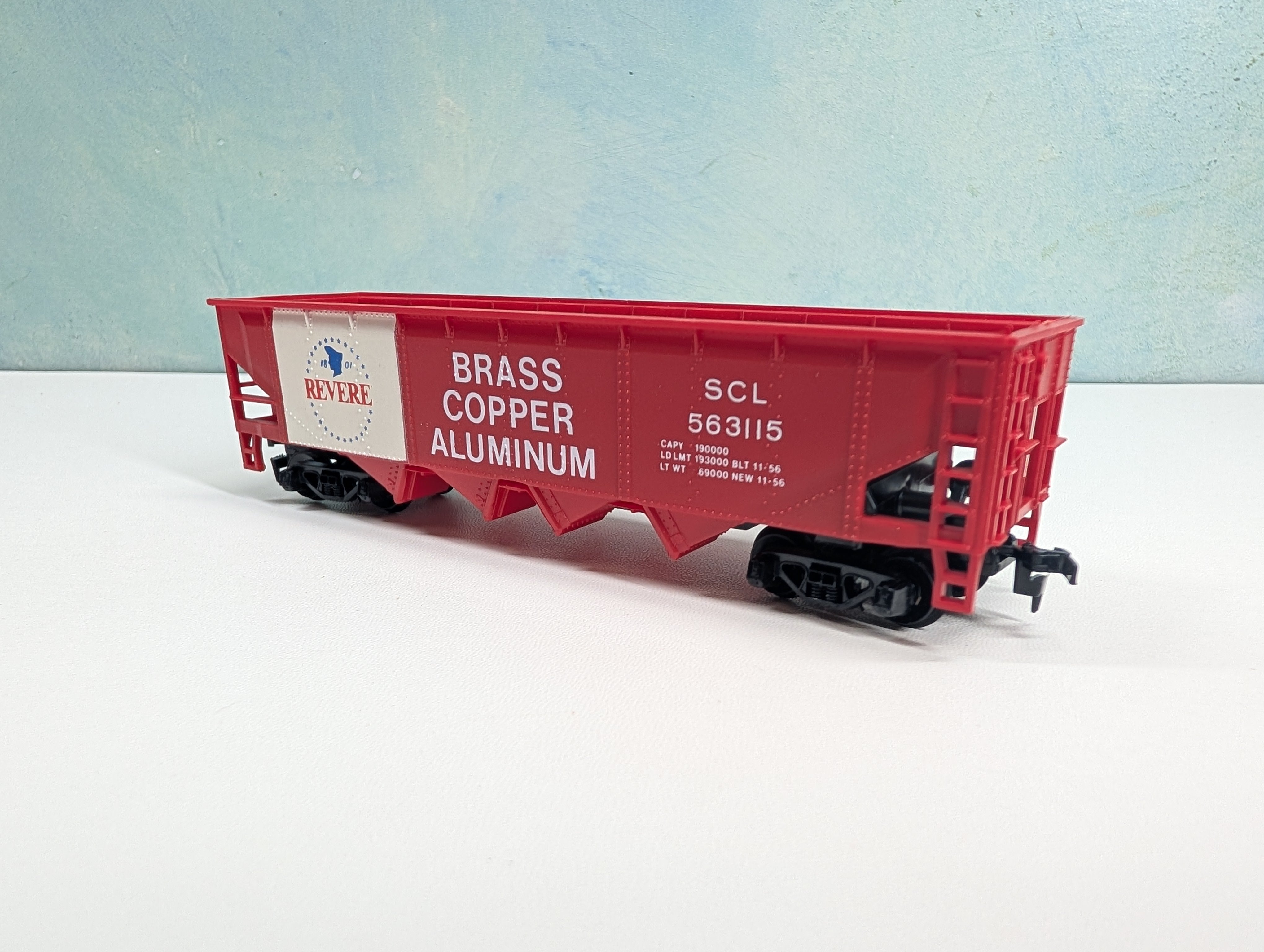 USED Tyco HO Scale Quad Hopper Revere Brass Copper Aluminum SCL #563115