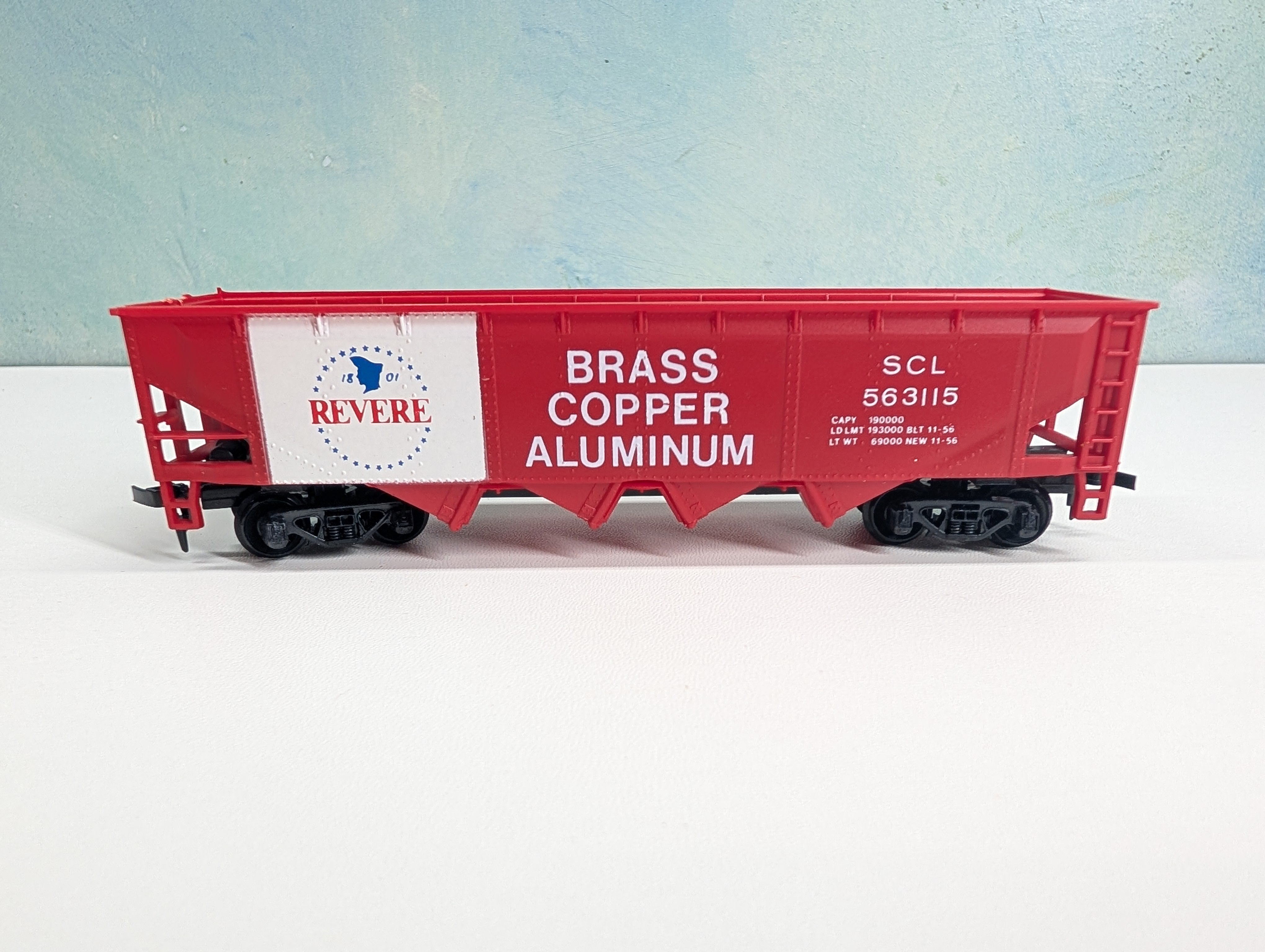USED Tyco HO Scale Quad Hopper Revere Brass Copper Aluminum SCL #563115