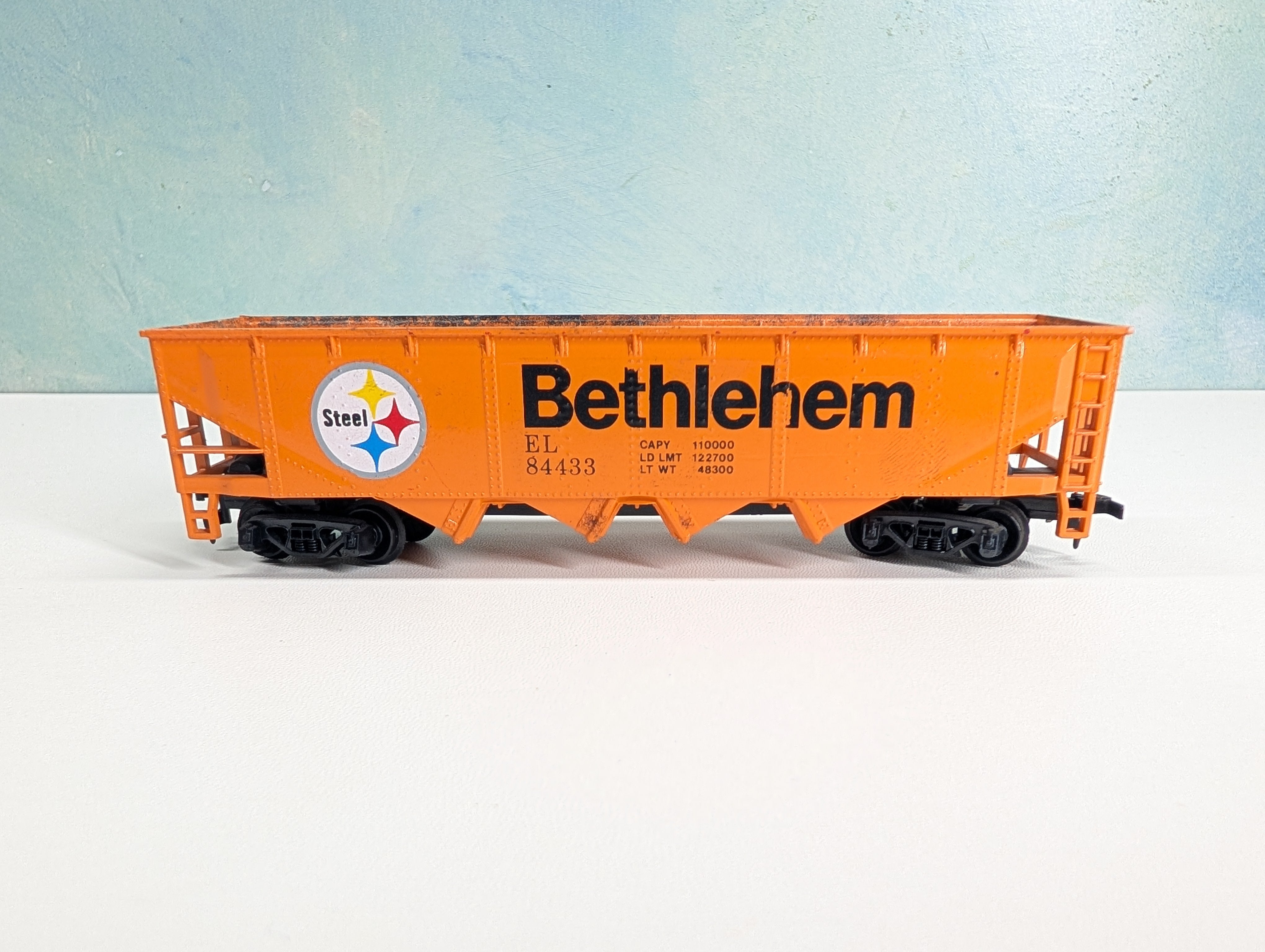 USED Tyco HO Scale Quad Hopper Bethlehem Steel EL #84433