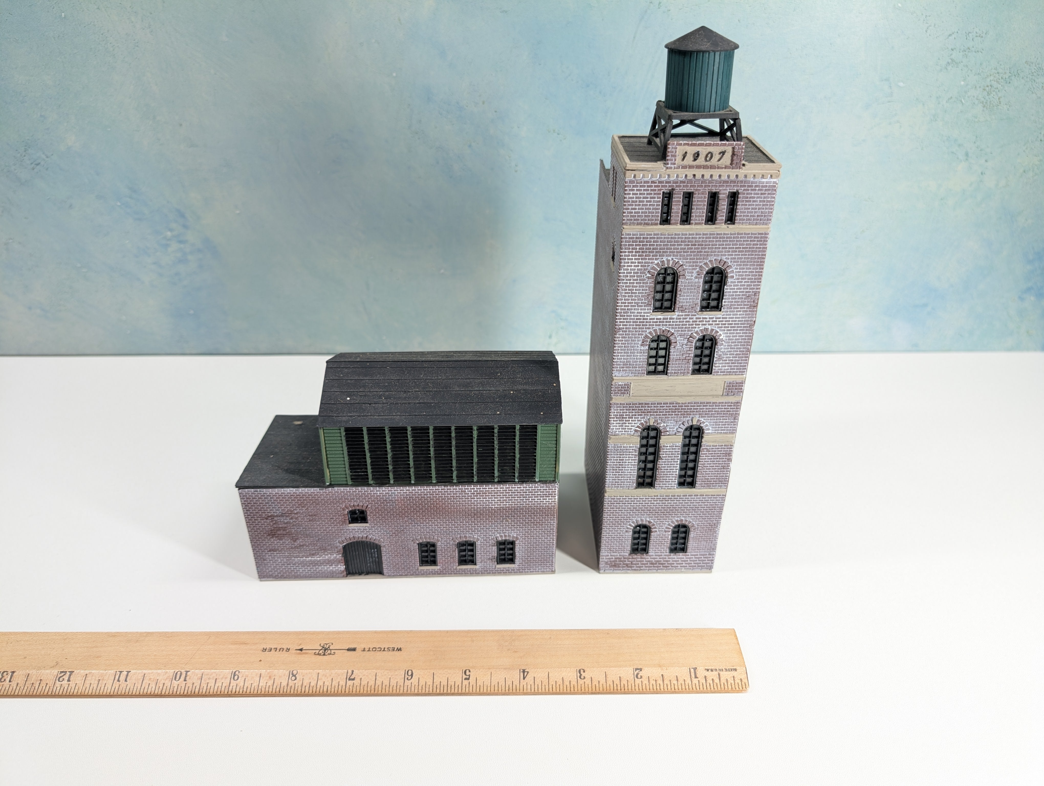 USED HO Scale Brick Industry Buildings (2 pcs)