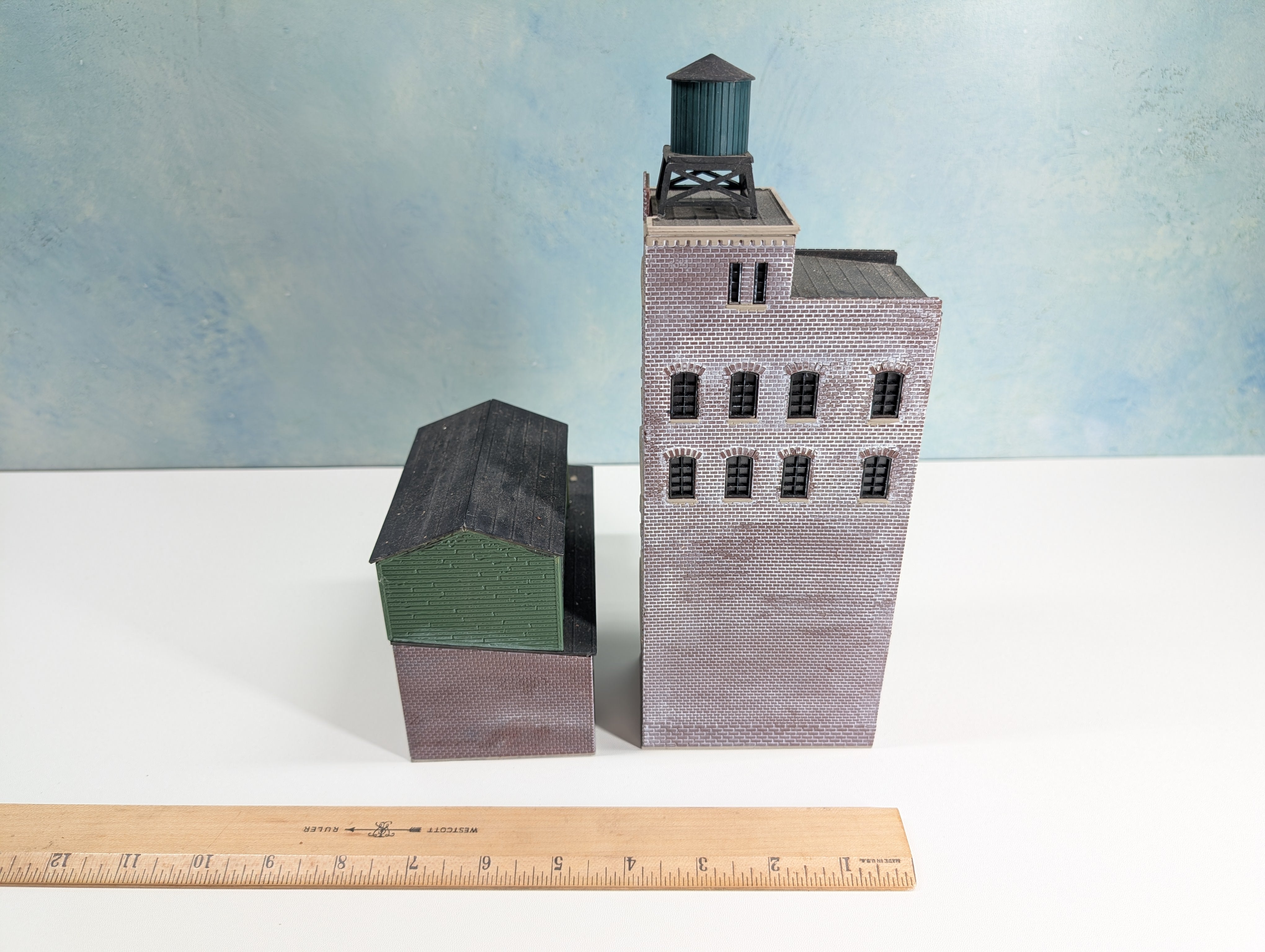 USED HO Scale Brick Industry Buildings (2 pcs)