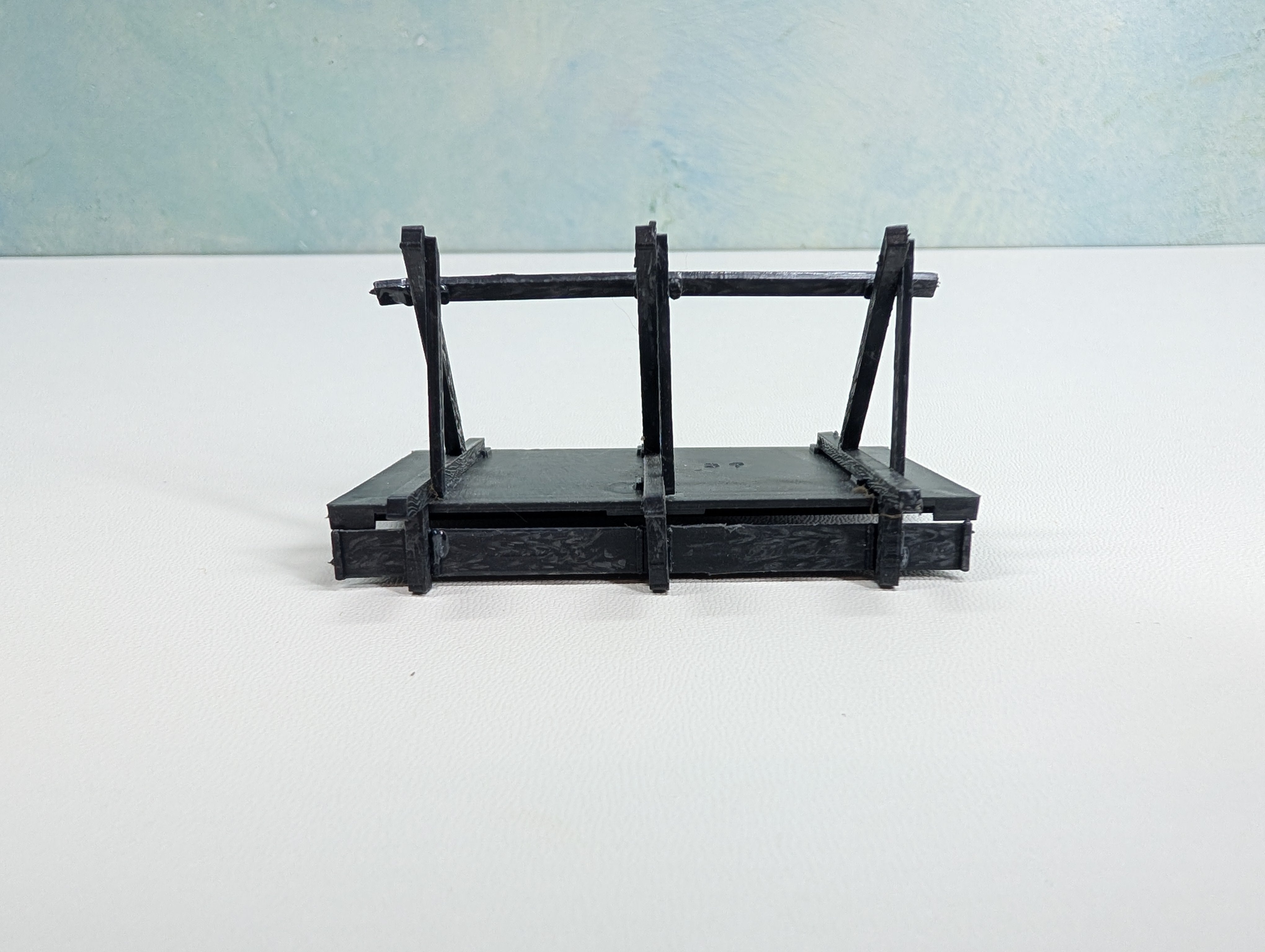 USED HO Scale Black Billboard Sign Stand (blank)