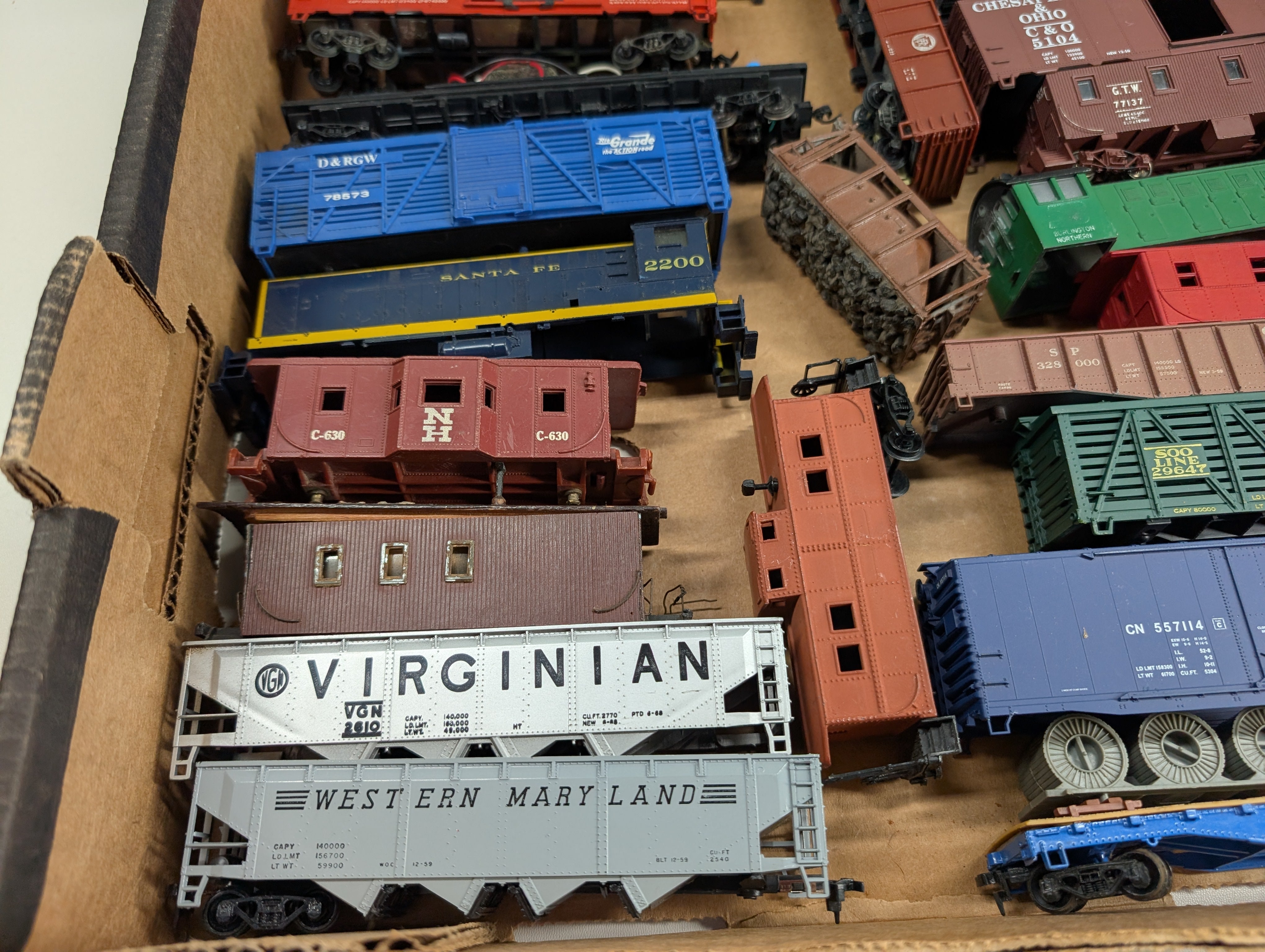 USED HO Scale Lot of Parts/Repairs Hoppers, Box Cars, + More, Junk Lot