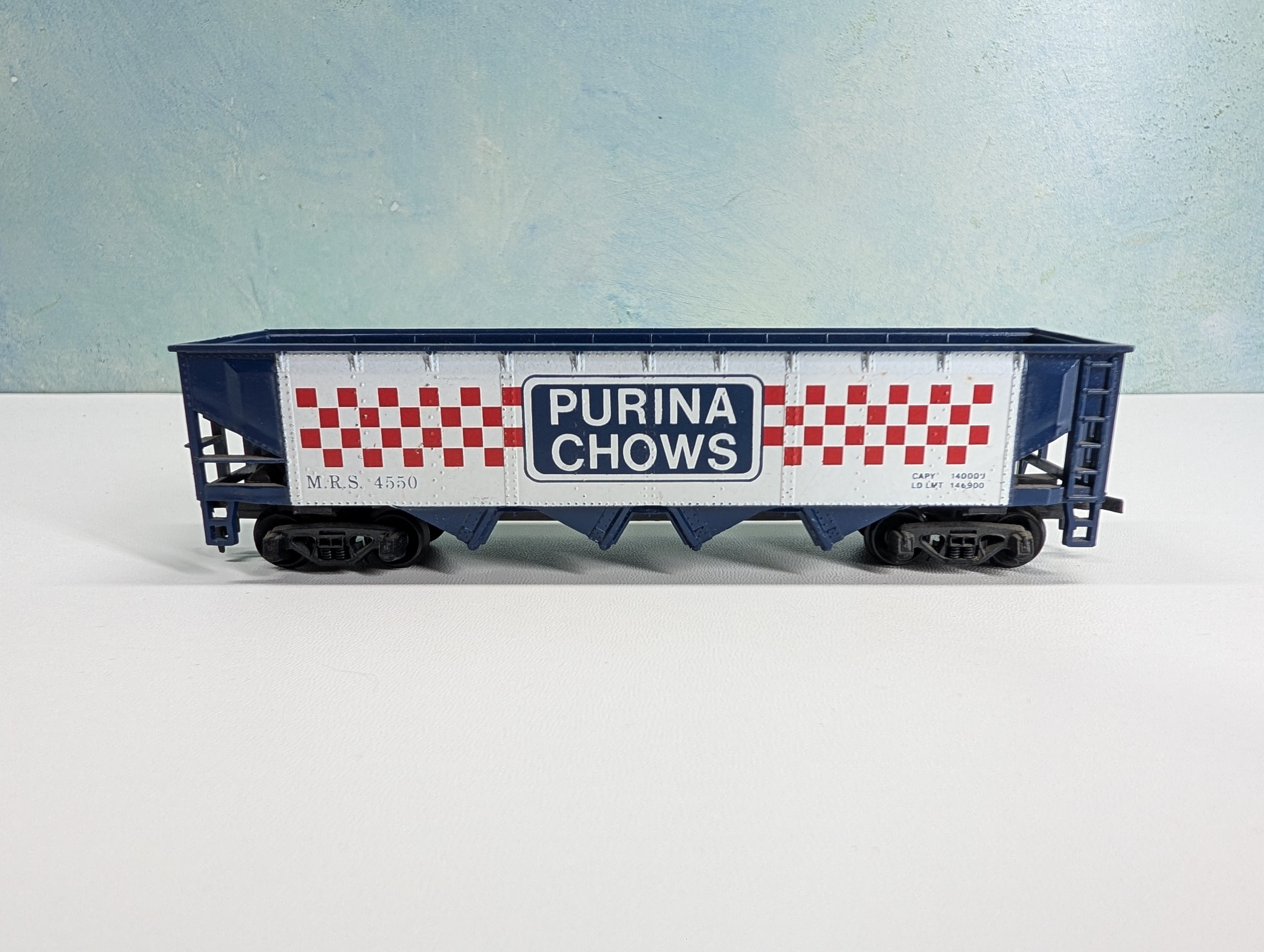 USED Tyco HO Scale Quad Hopper Purina Chows MRS #4550