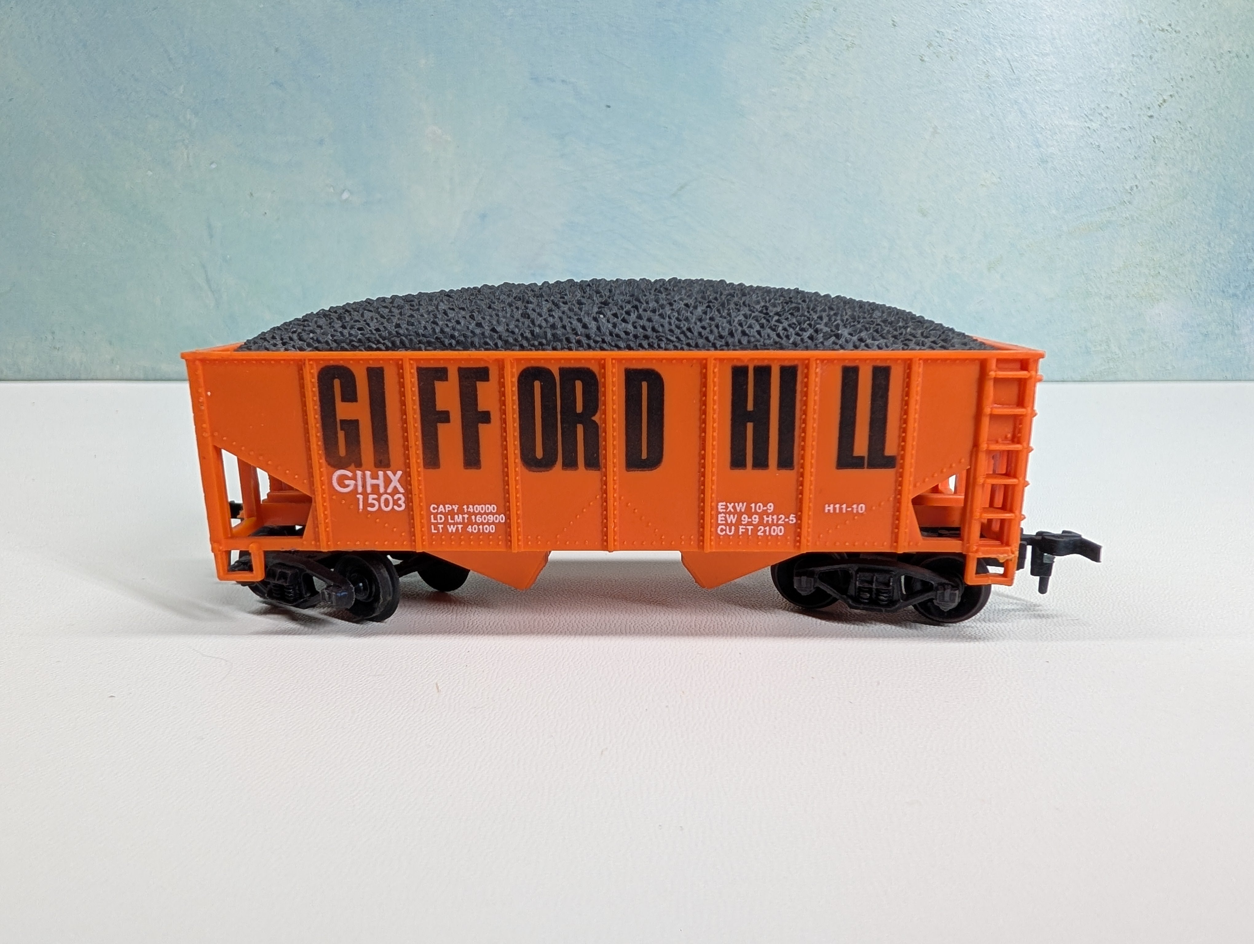 USED HO Scale 2 Bay Hopper w/ Coal Load Gifford Hill GIHX #1503 RARE