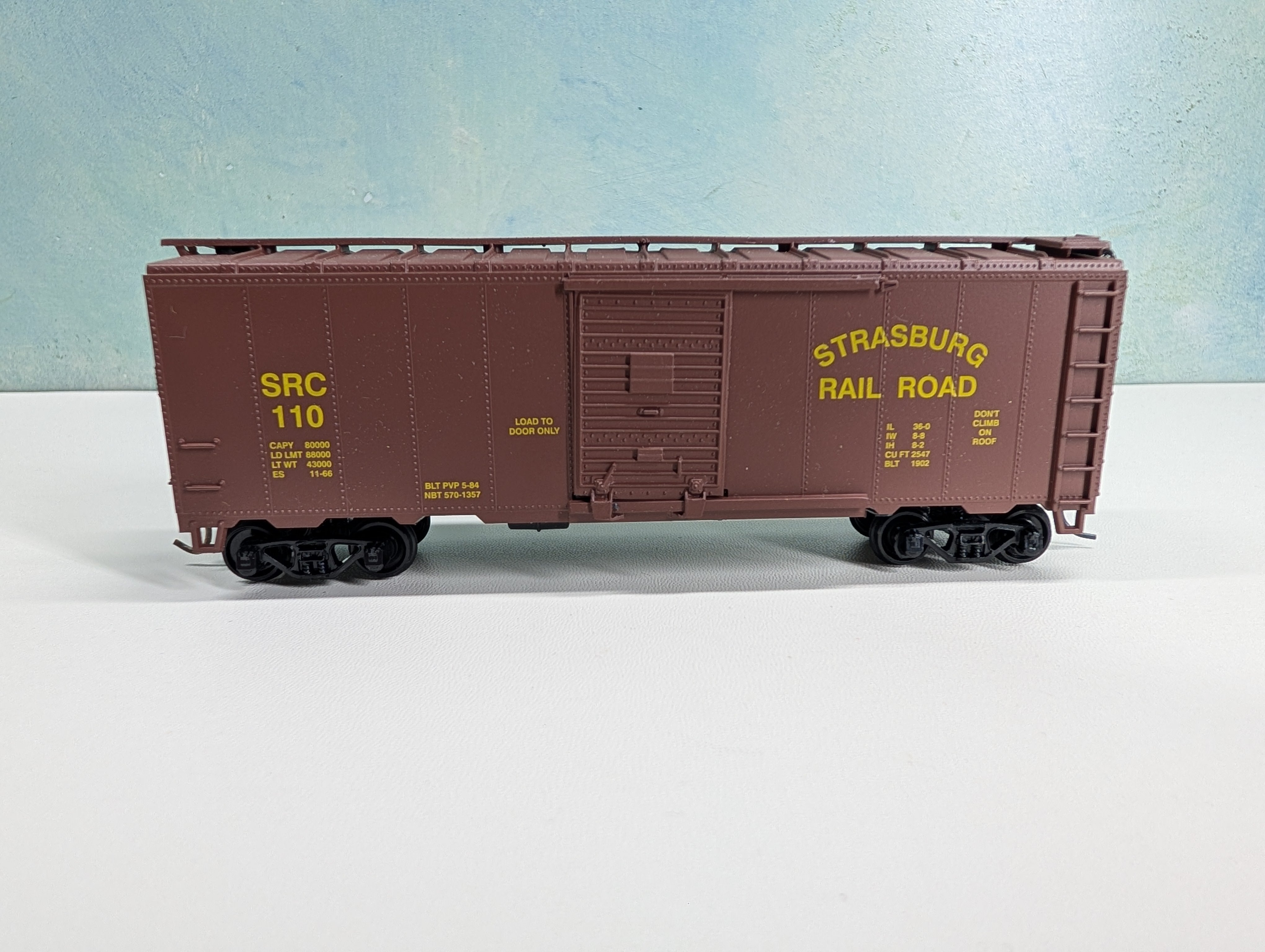 USED Athearn 9722 HO Scale 40' Box Car Strasburg Rail Road SRC #110 Choo Choo Barn