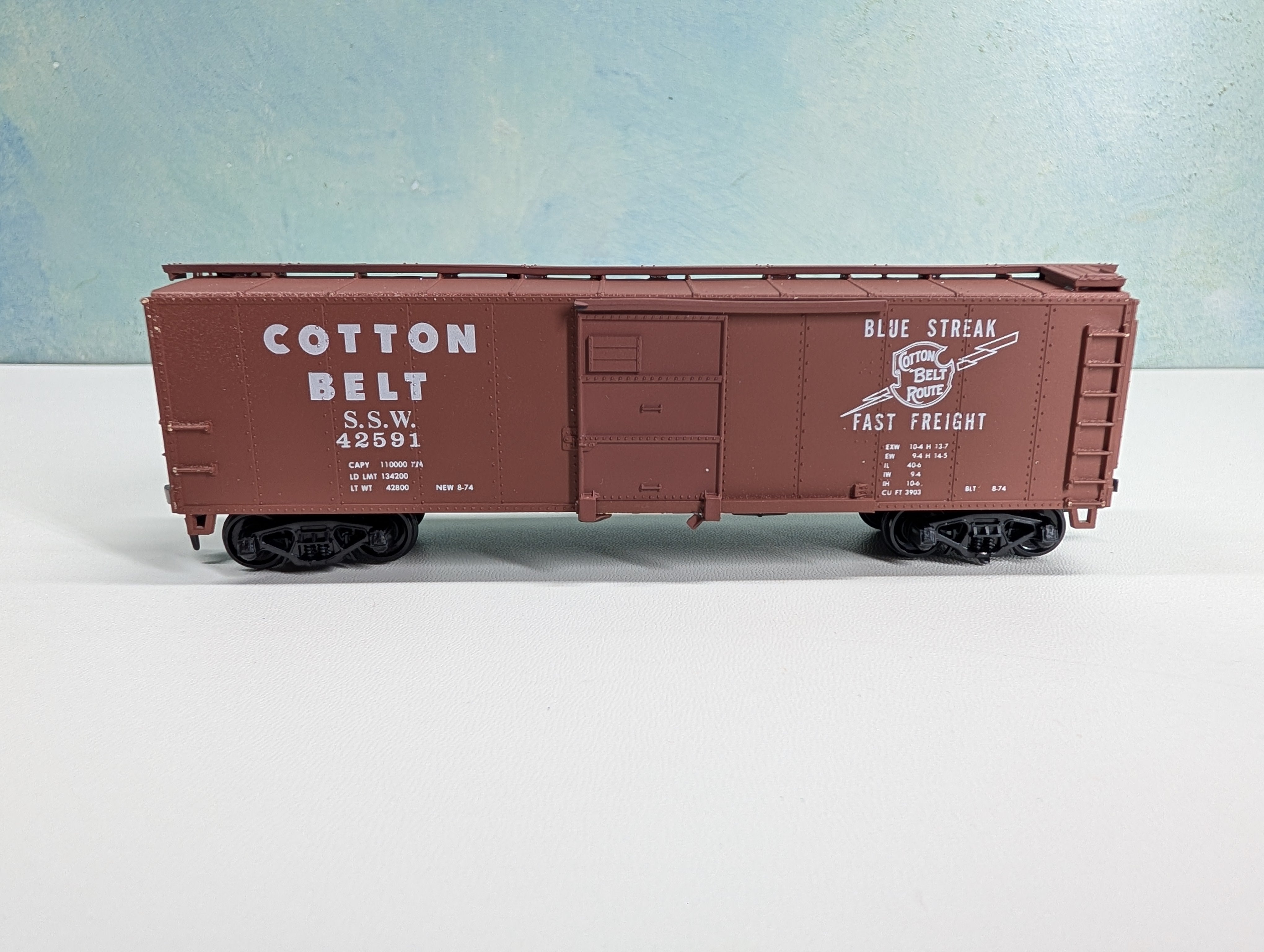 USED TRAIN MINIATURE HO Scale 40' Box Car Cotton Belt SSW #42591