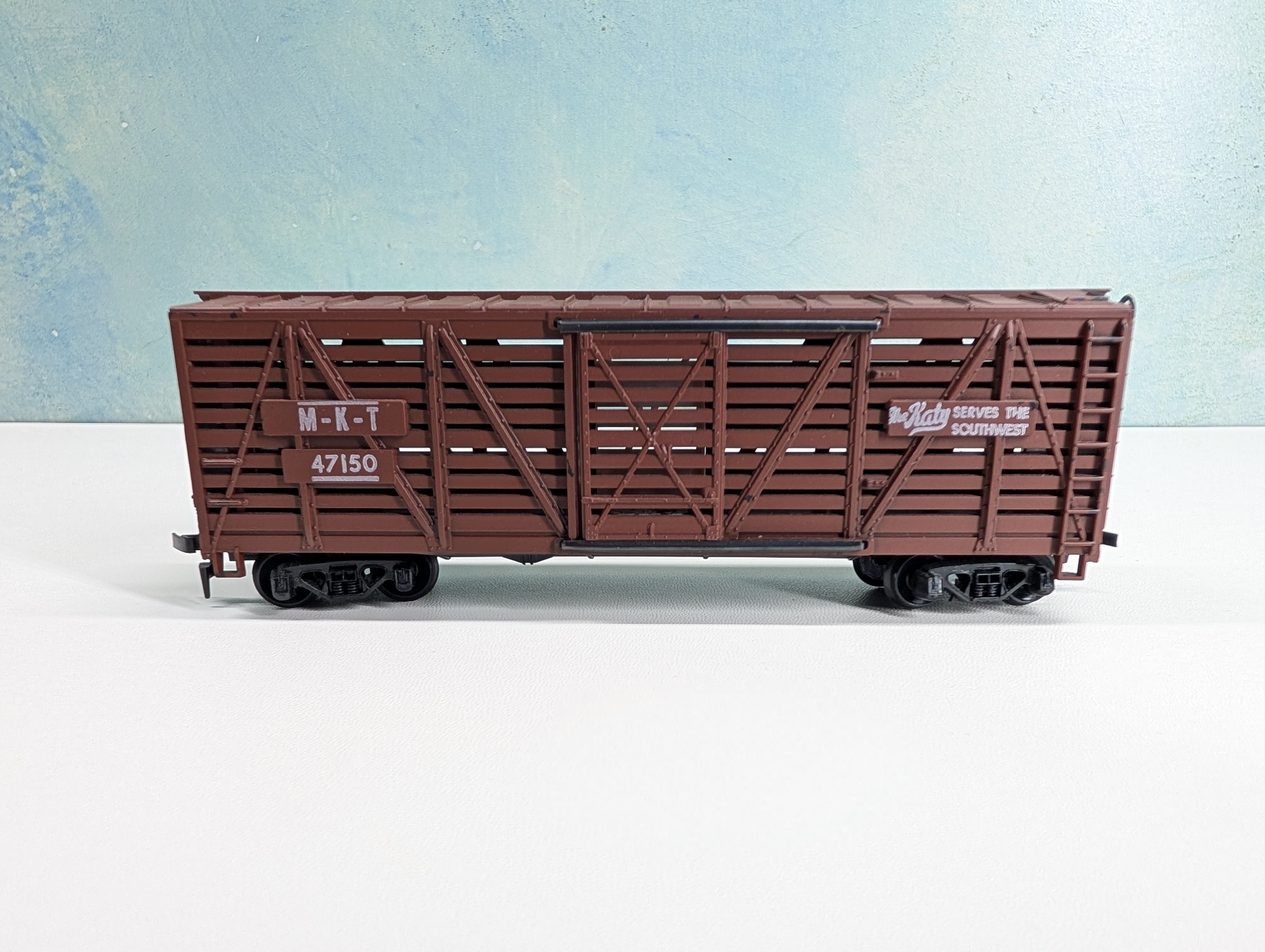USED Tyco HO Scale 40' Livestock Cattle Car MKT #47150