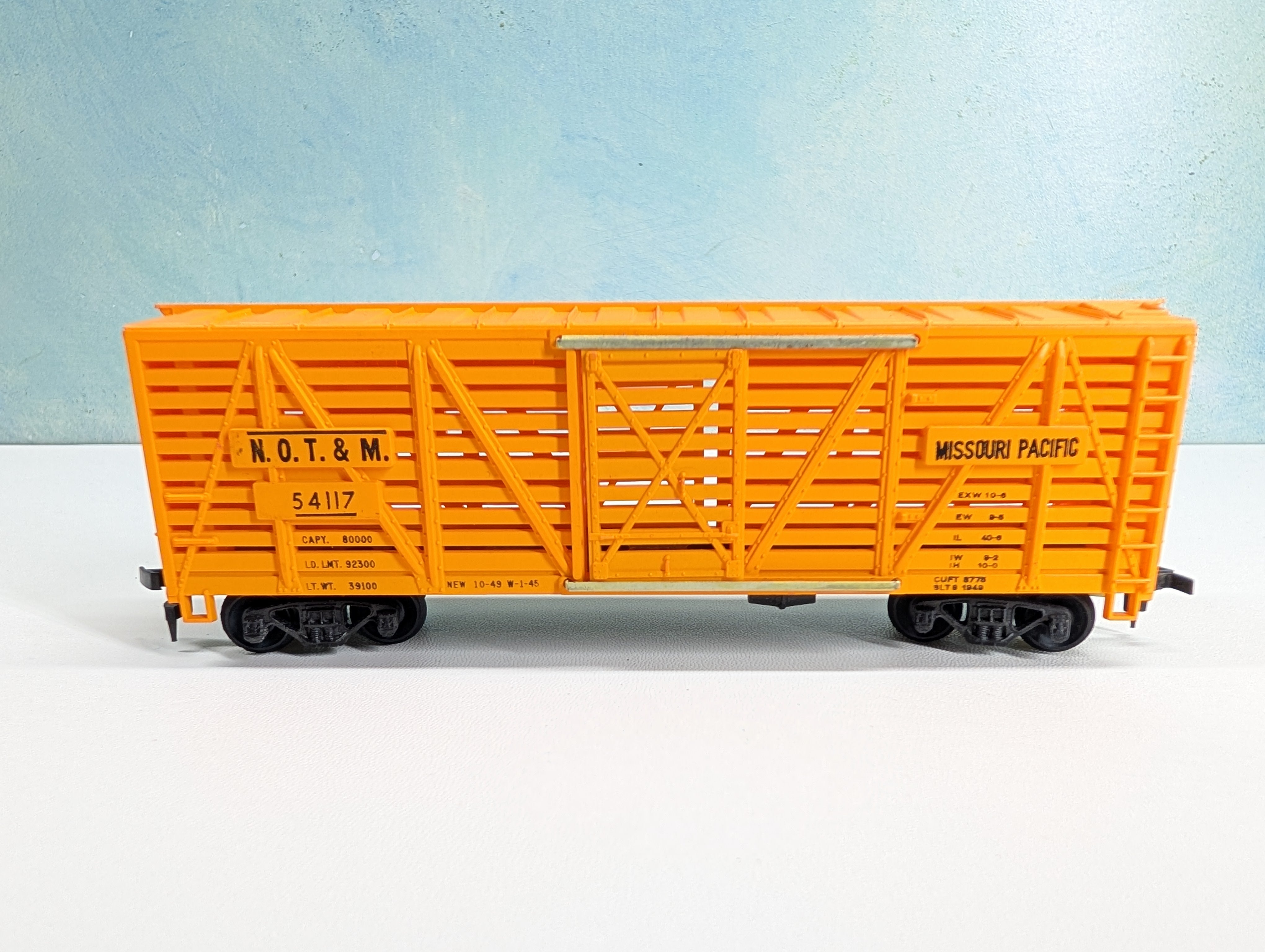USED Mantua HO Scale 40' Livestock Cattle Car Missouri Pacific NOT&M #54117