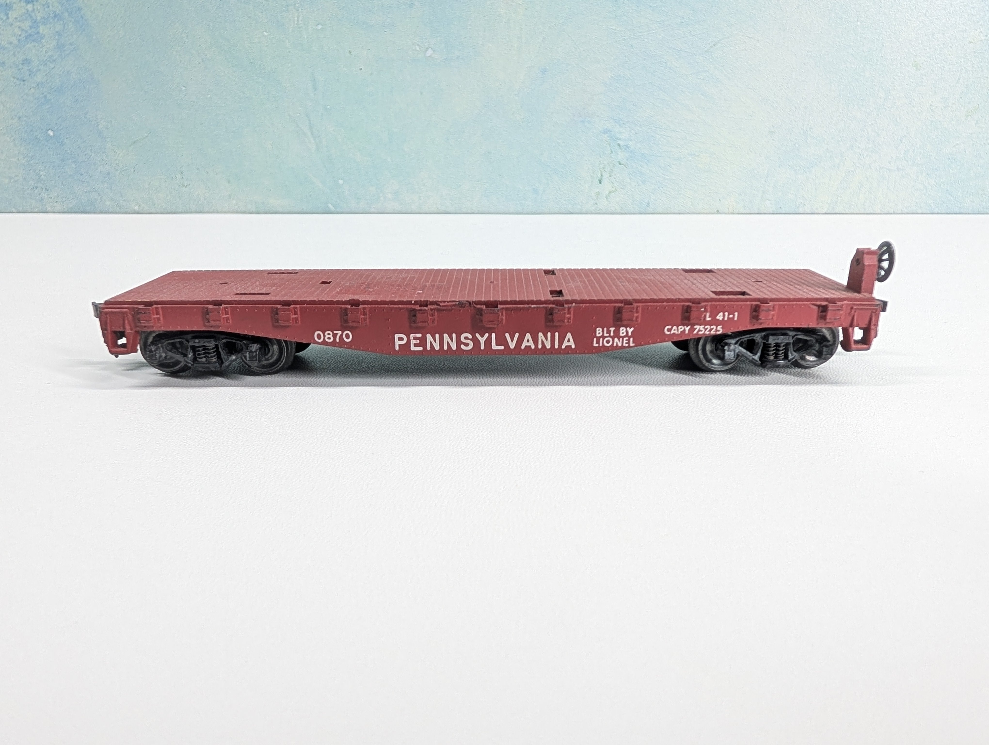 USED Lionel HO Scale 40' Flat Car Pennsylvania PRR #0870