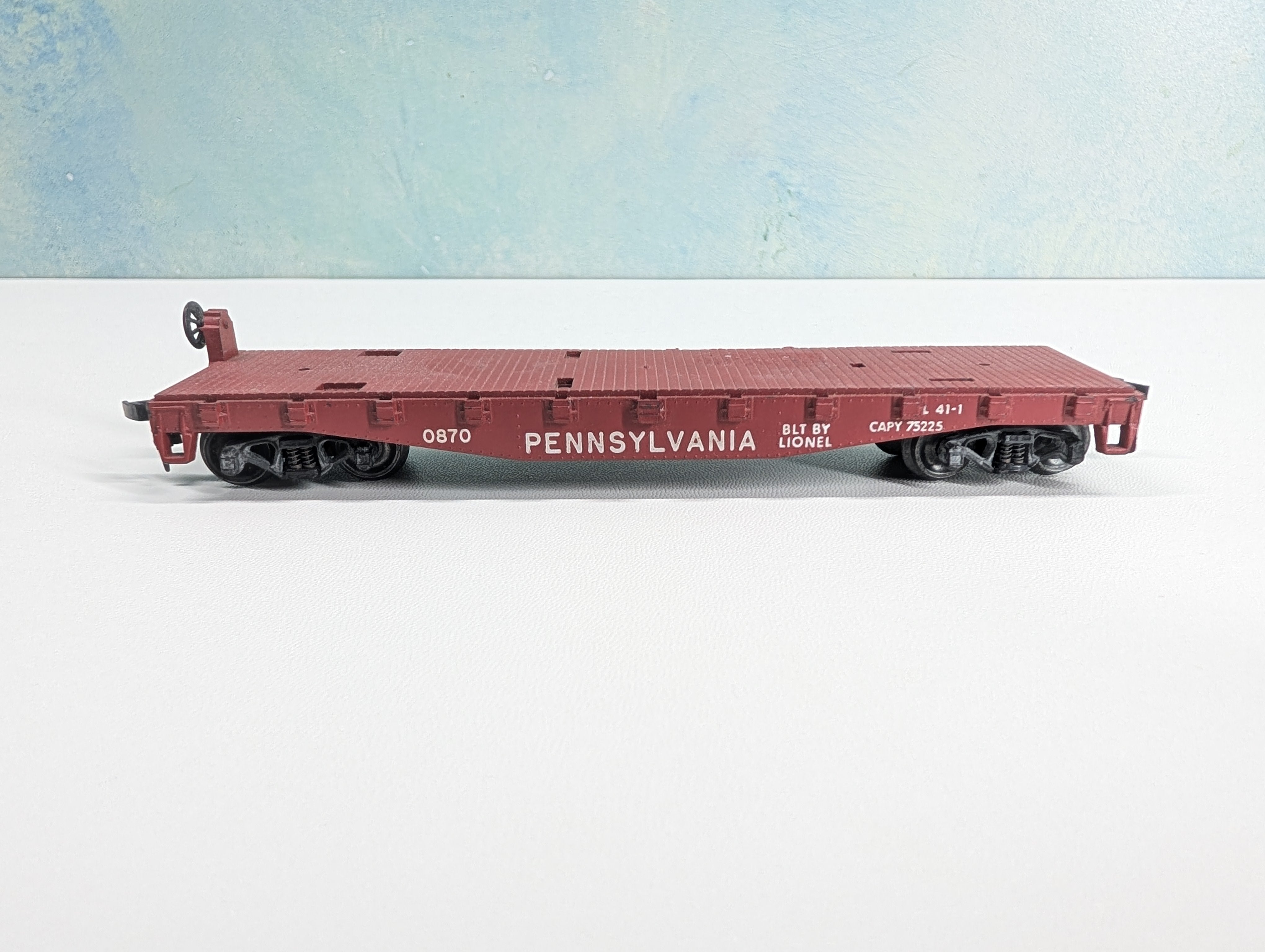USED Lionel HO Scale 40' Flat Car Pennsylvania PRR #0870