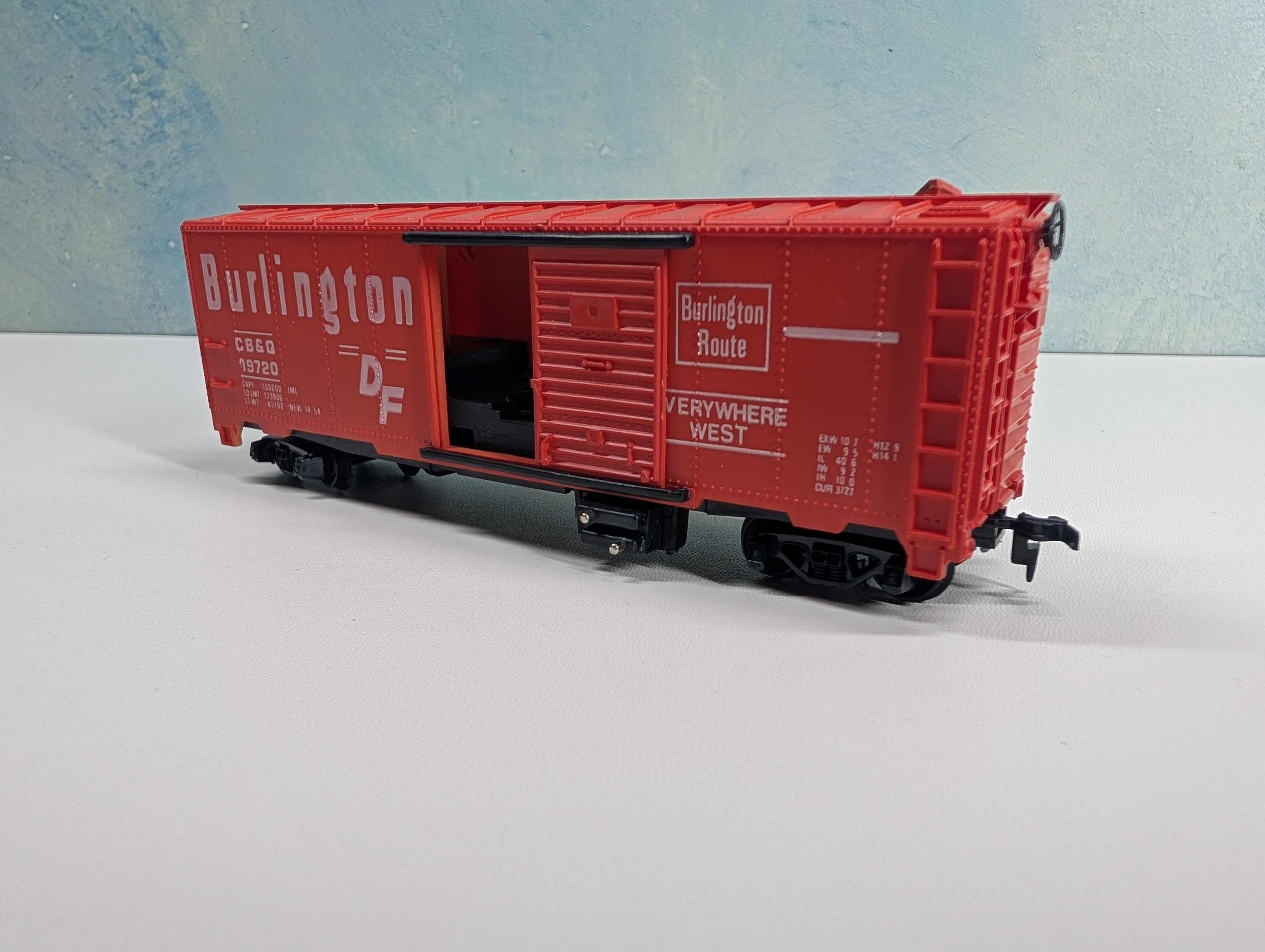 USED Tyco HO Scale 40' Operating Box Car Burlington CB&Q #19720
