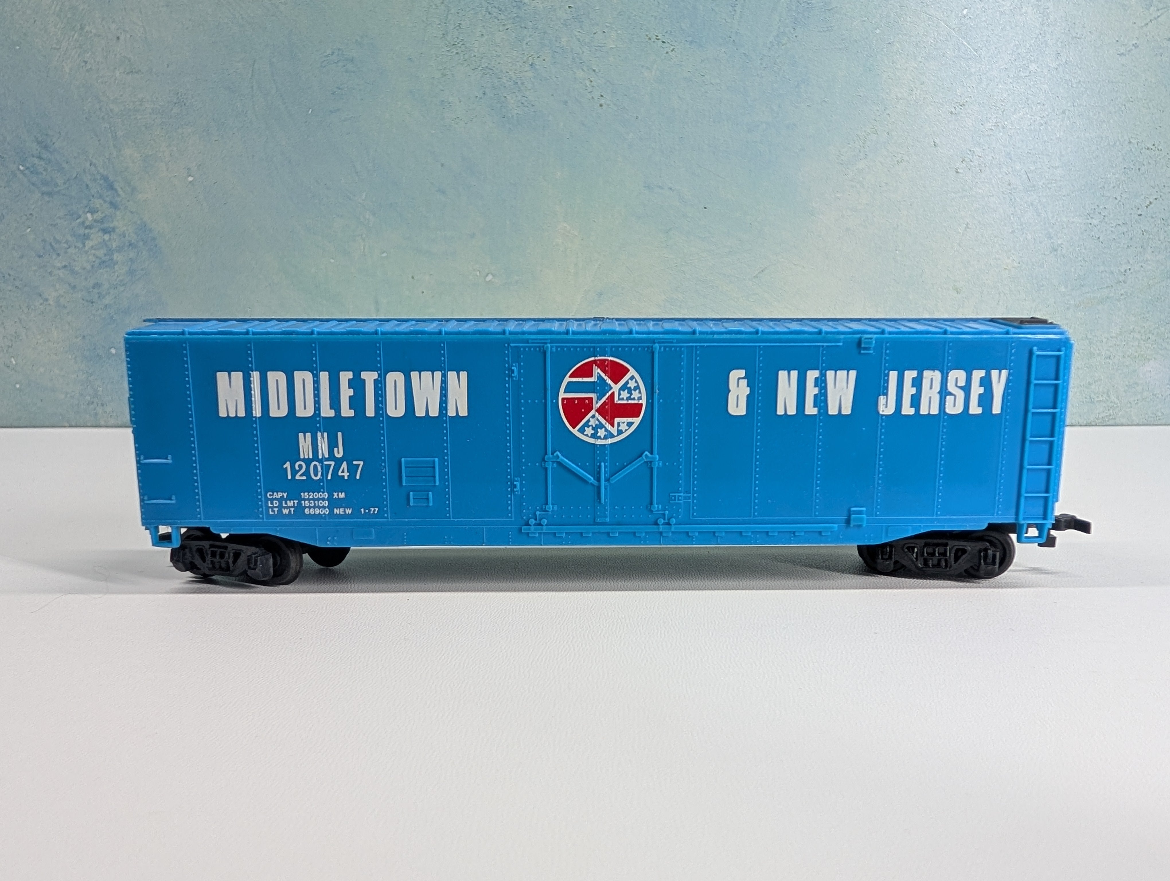 USED Bachmann HO Scale 50' PD Box Car Middletown & New Jersey MNJ #120747
