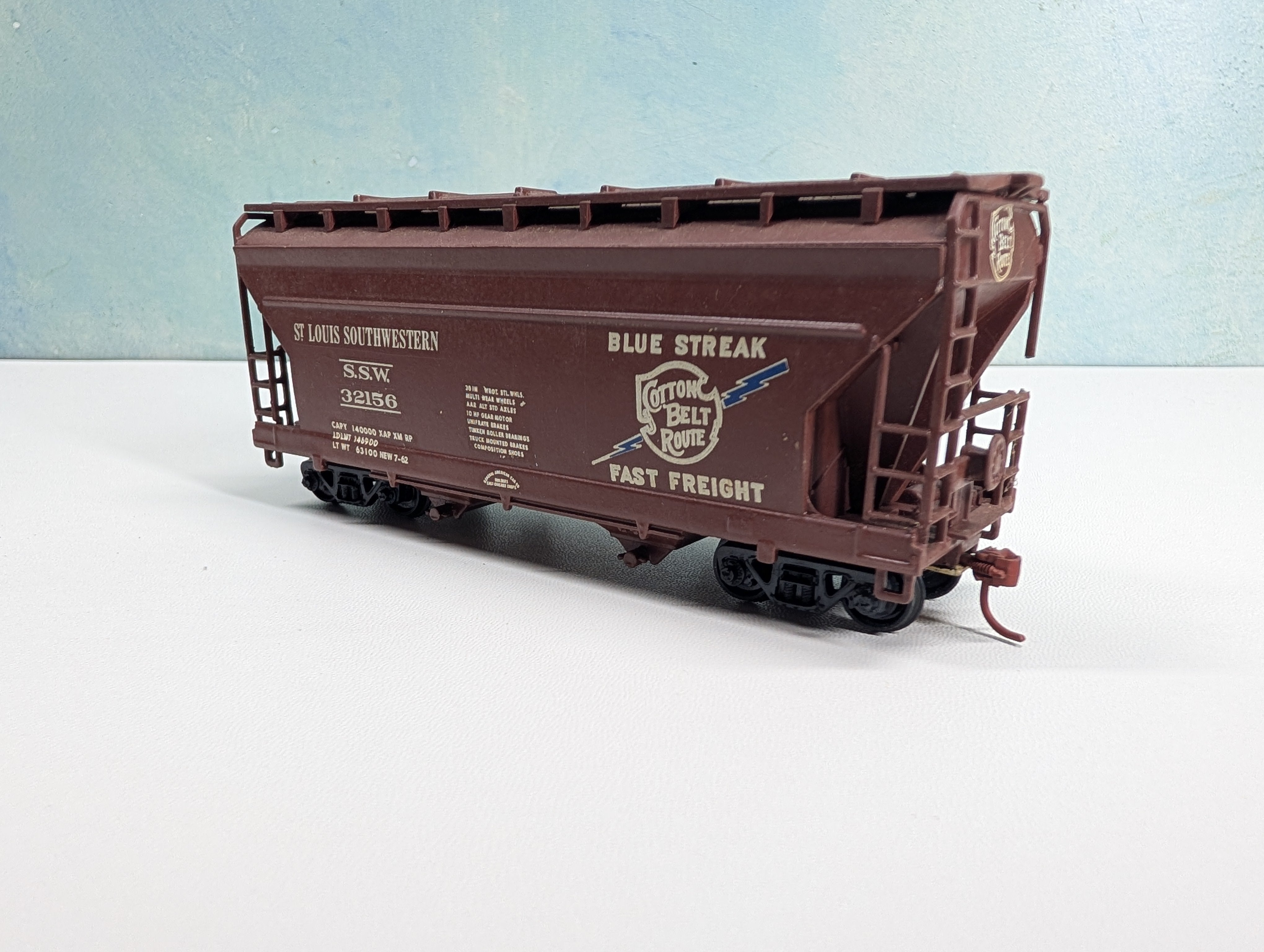 USED HO Scale ACF Centerflow Covered Hopper St. Louis Southwestern SSW #32156 Custom