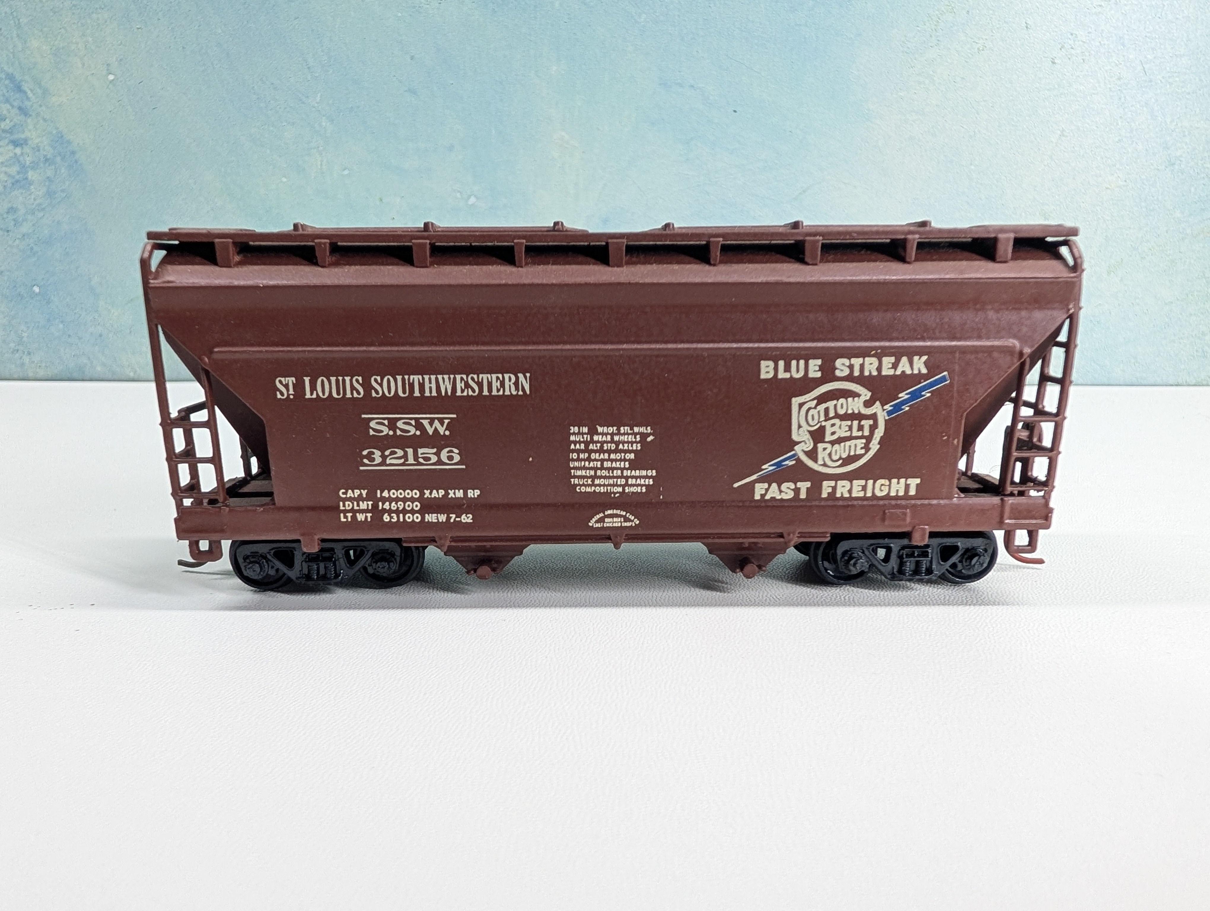 USED HO Scale ACF Centerflow Covered Hopper St. Louis Southwestern SSW #32156 Custom