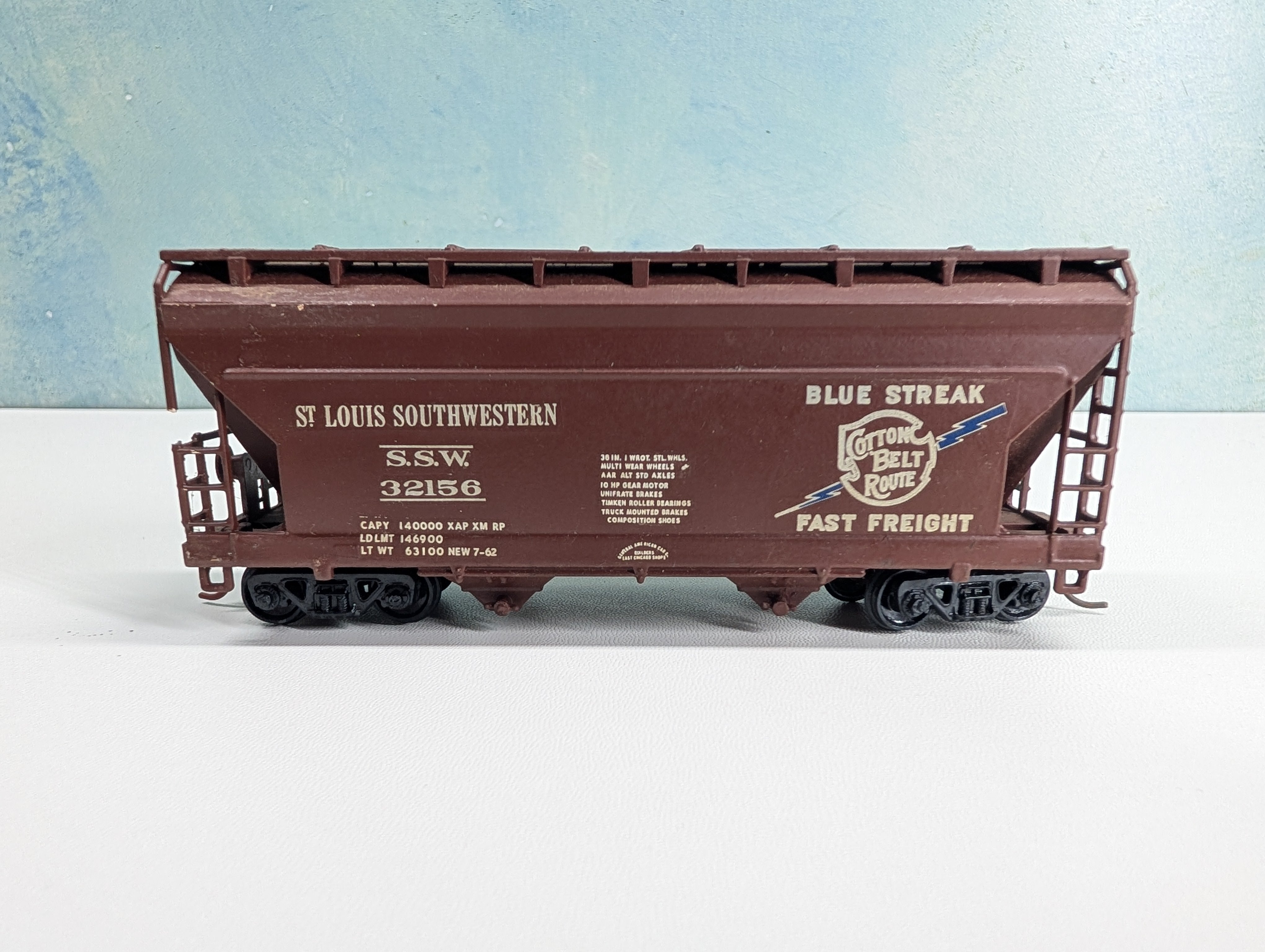 USED HO Scale ACF Centerflow Covered Hopper St. Louis Southwestern SSW #32156 Custom
