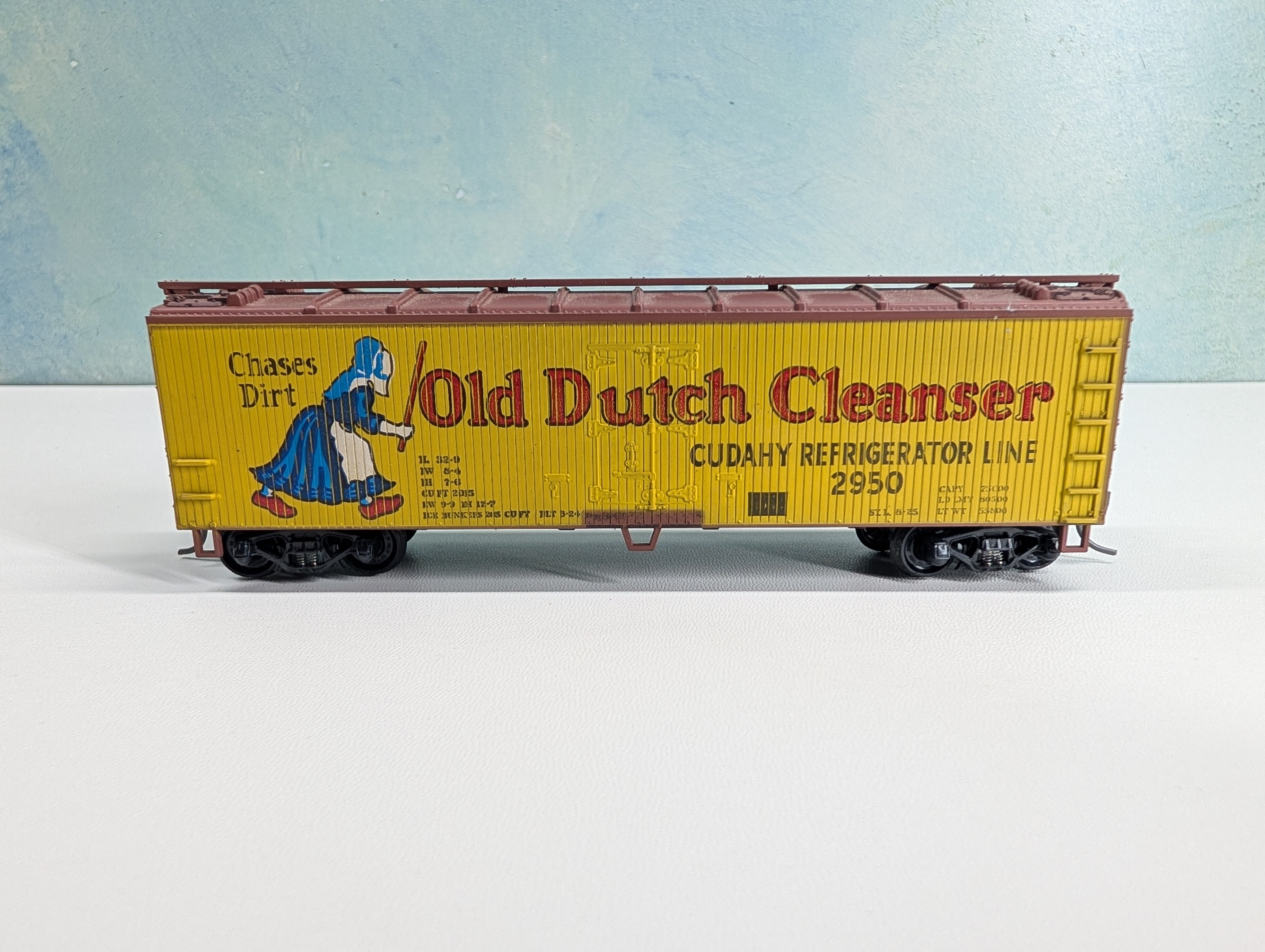 USED TRAIN MINIATURE 8052 HO Scale Wood Reefer Old Dutch Cleanser #2950