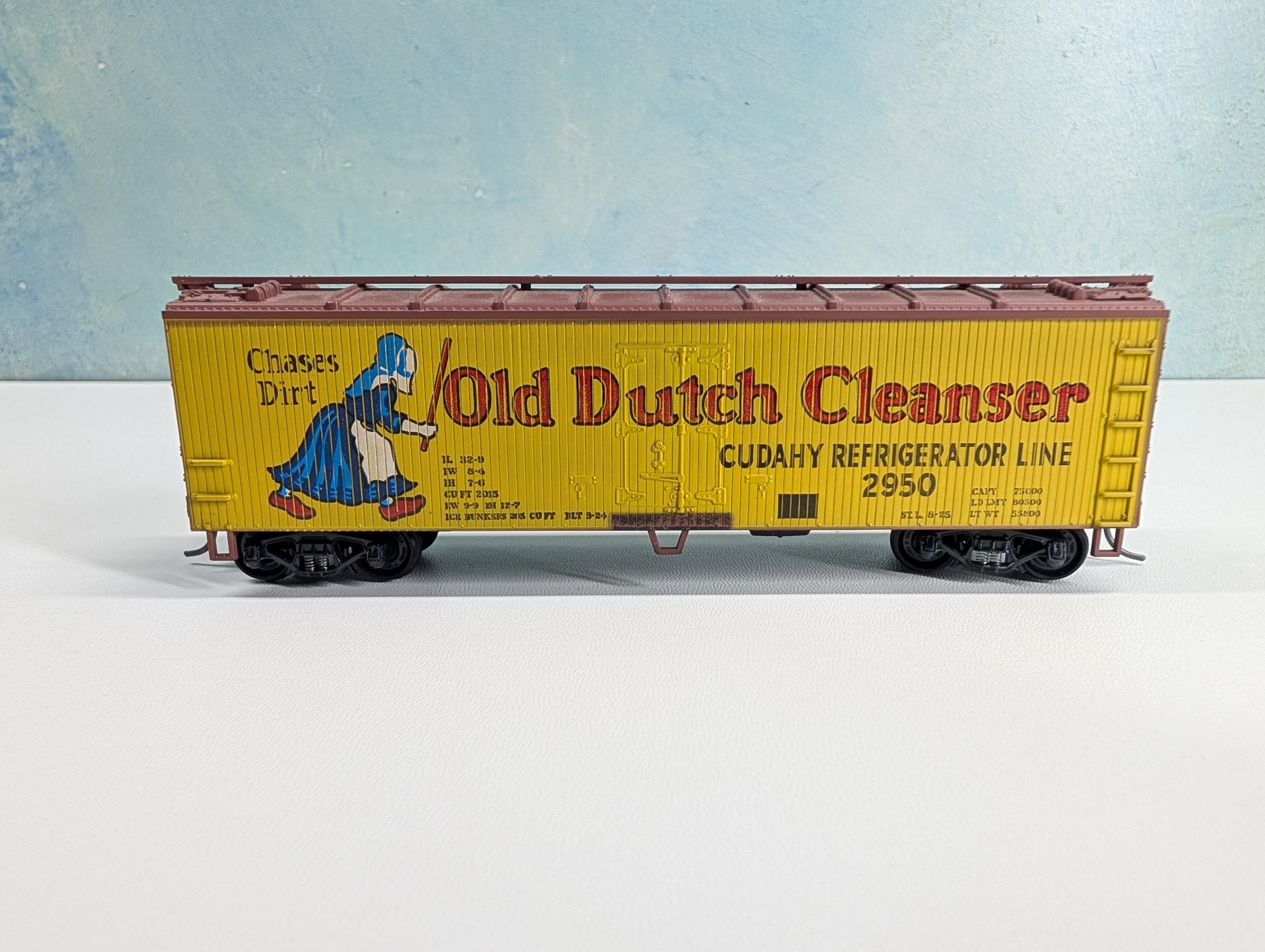 USED TRAIN MINIATURE 8052 HO Scale Wood Reefer Old Dutch Cleanser #2950