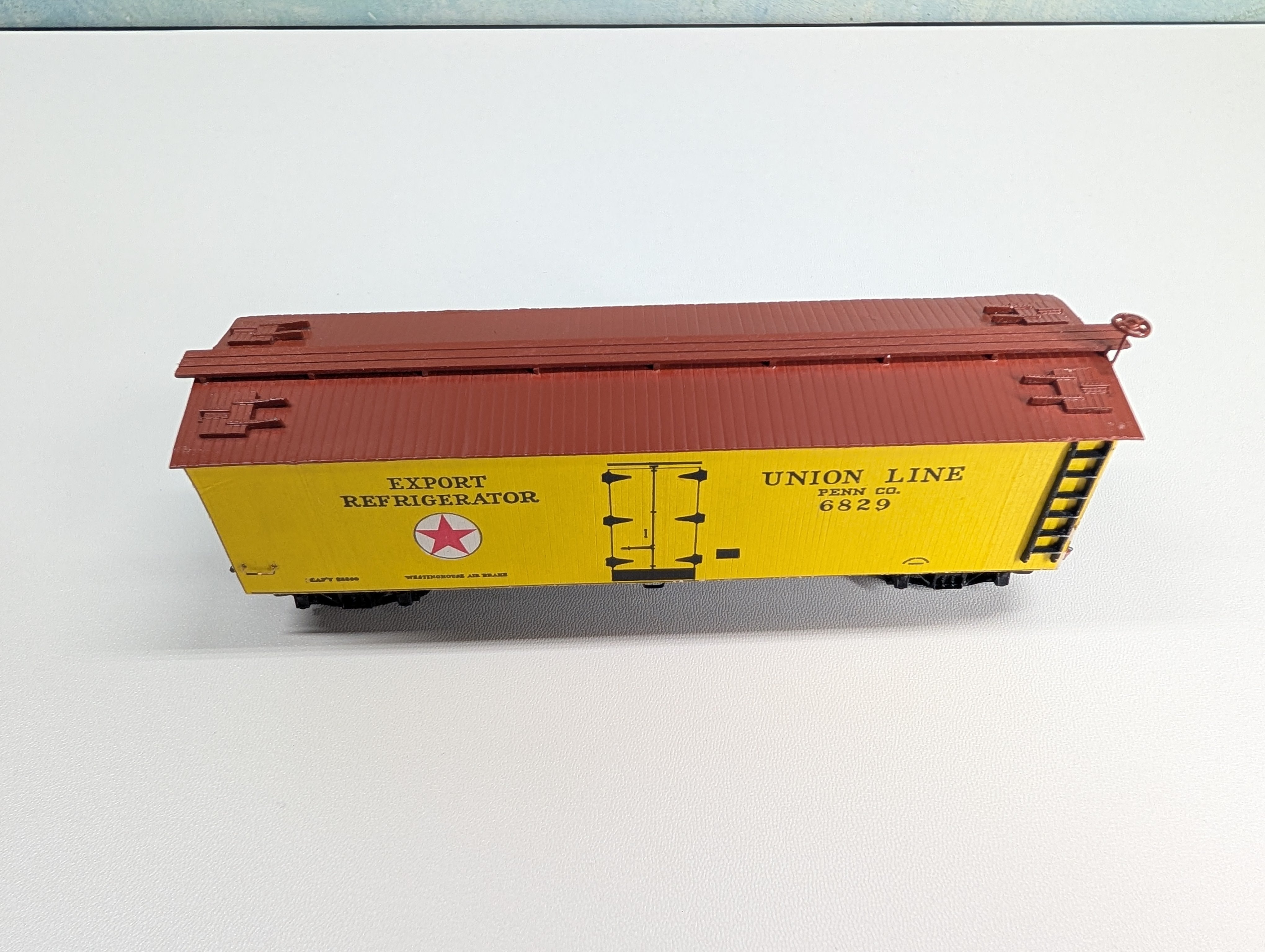 USED Silver Streak HO Scale 41' Reefer, Wood Assembled Kit Union Line Penn Co. #6829
