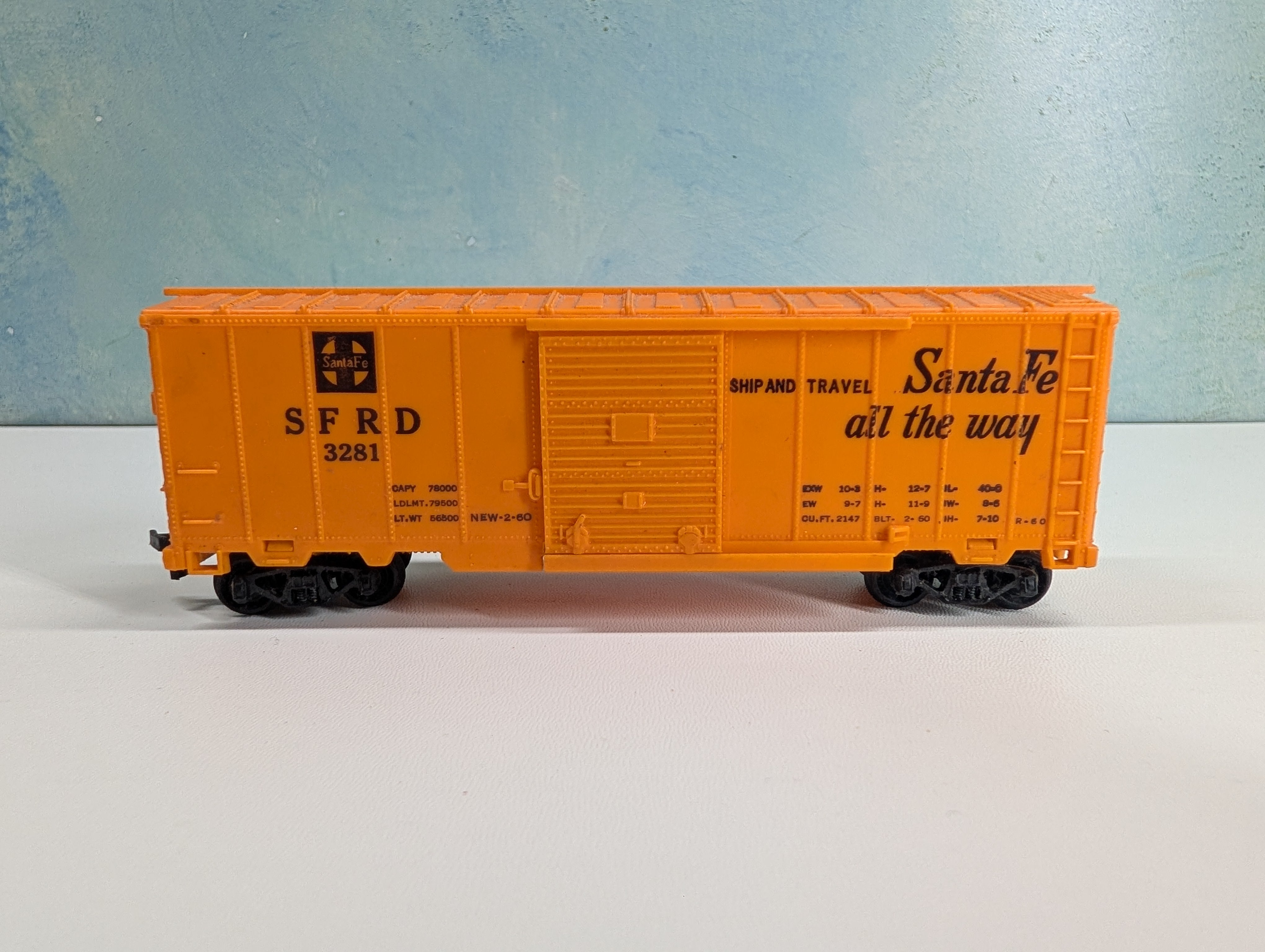 USED Marx HO Scale 40' Box Car Santa Fe SFRD #3281