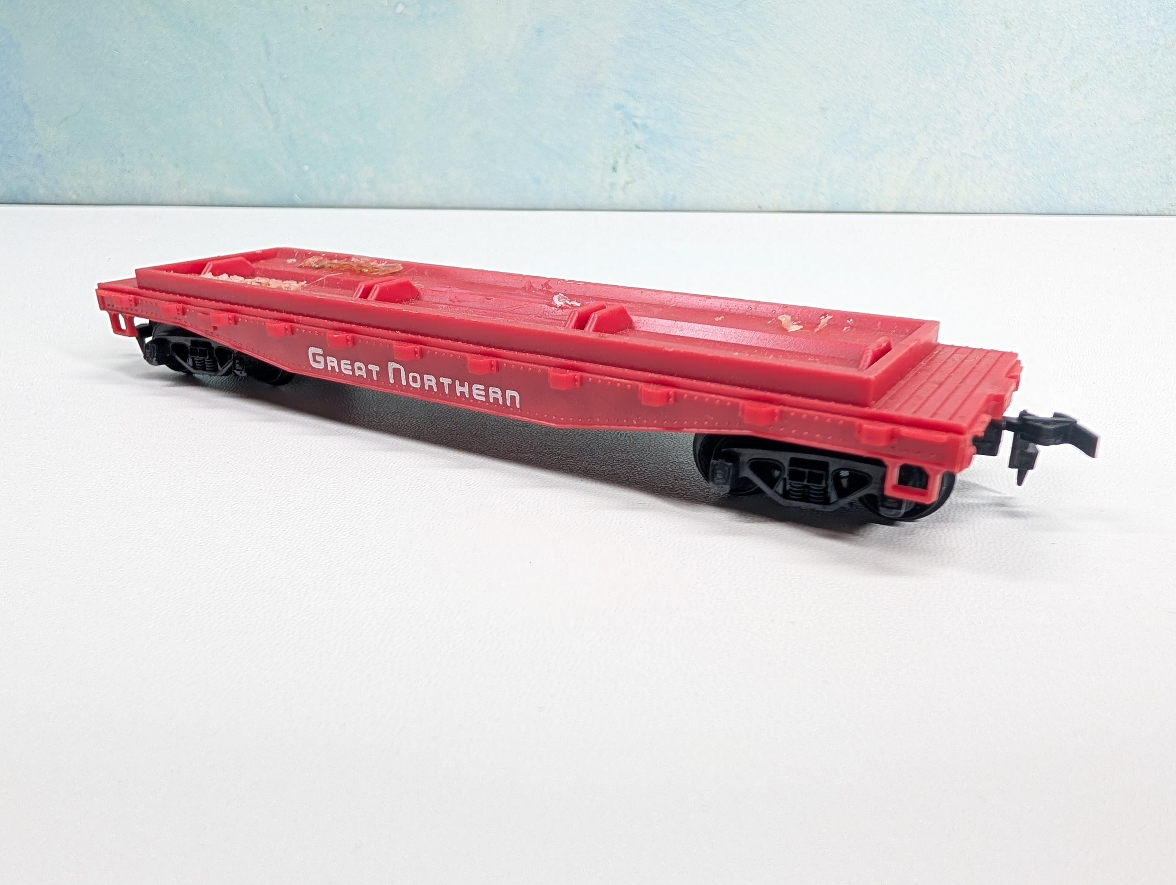 USED Tyco HO Scale Flat Car Great Northern