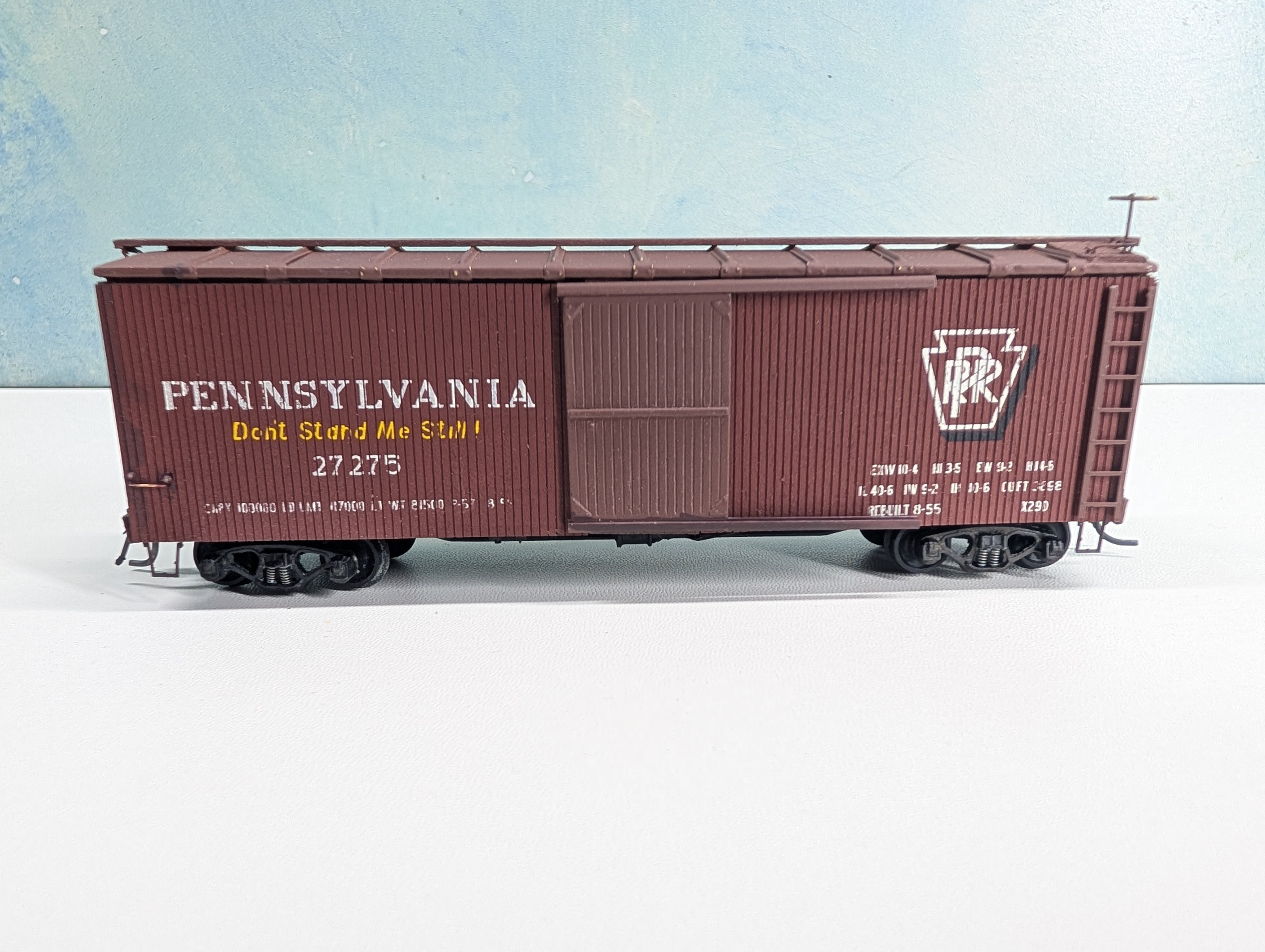 USED HO Scale Wood Built Box Car Pennsylvania PRR #27275 Metal Wheels