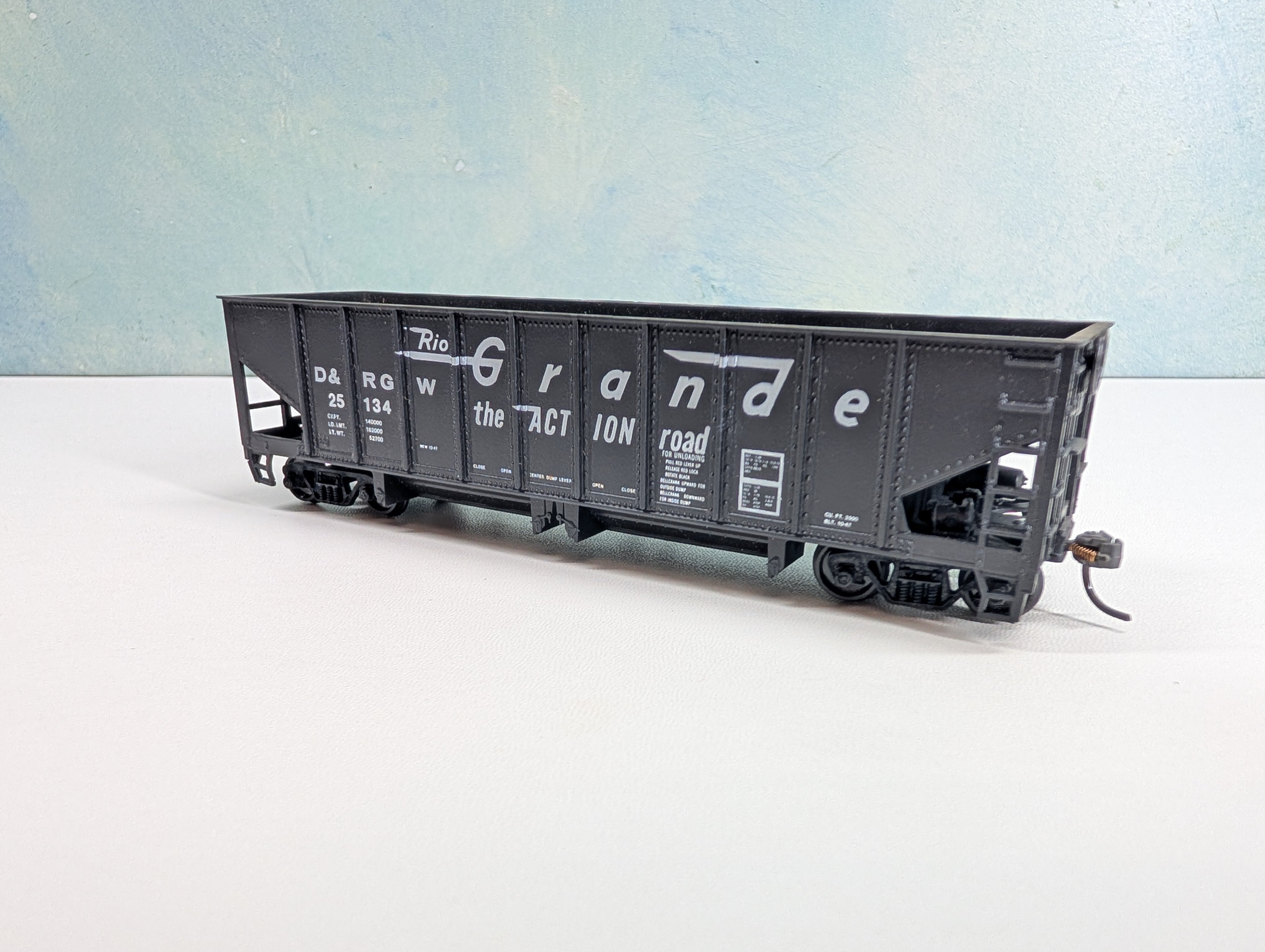 USED Roundhouse 1564 HO Scale Ballast Car Rib-Side Rio Grande D&RGW #25134