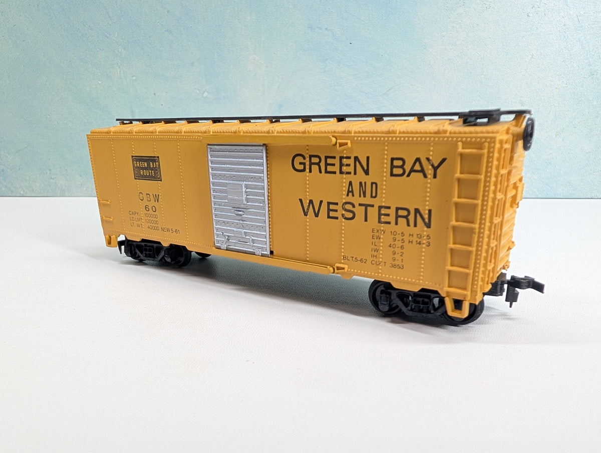 USED HO Scale 40' Box Car Green Bay and Western GBW #60