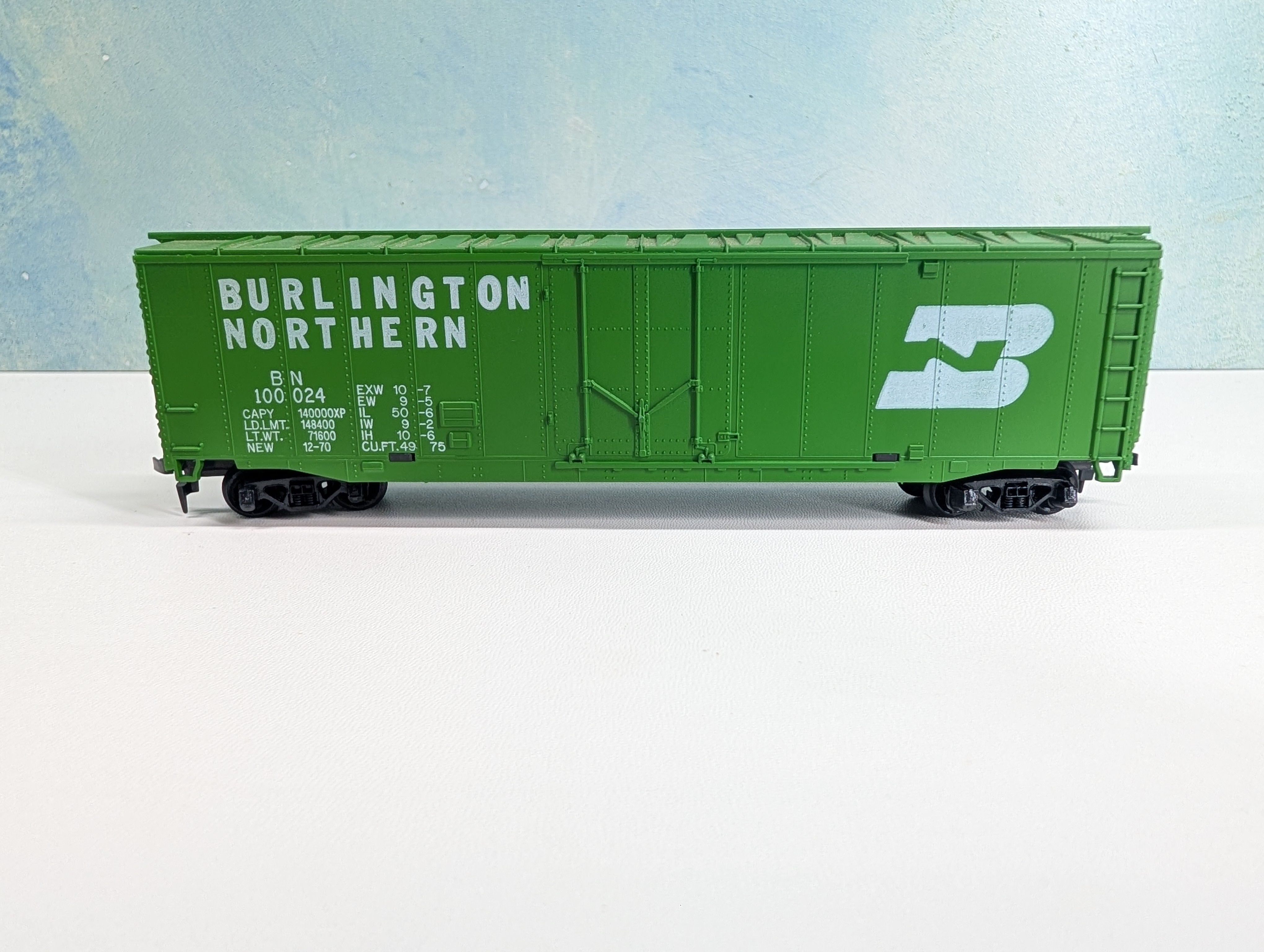 USED Tyco HO Scale 50' PD Box Car Burlington Northern BN #100024