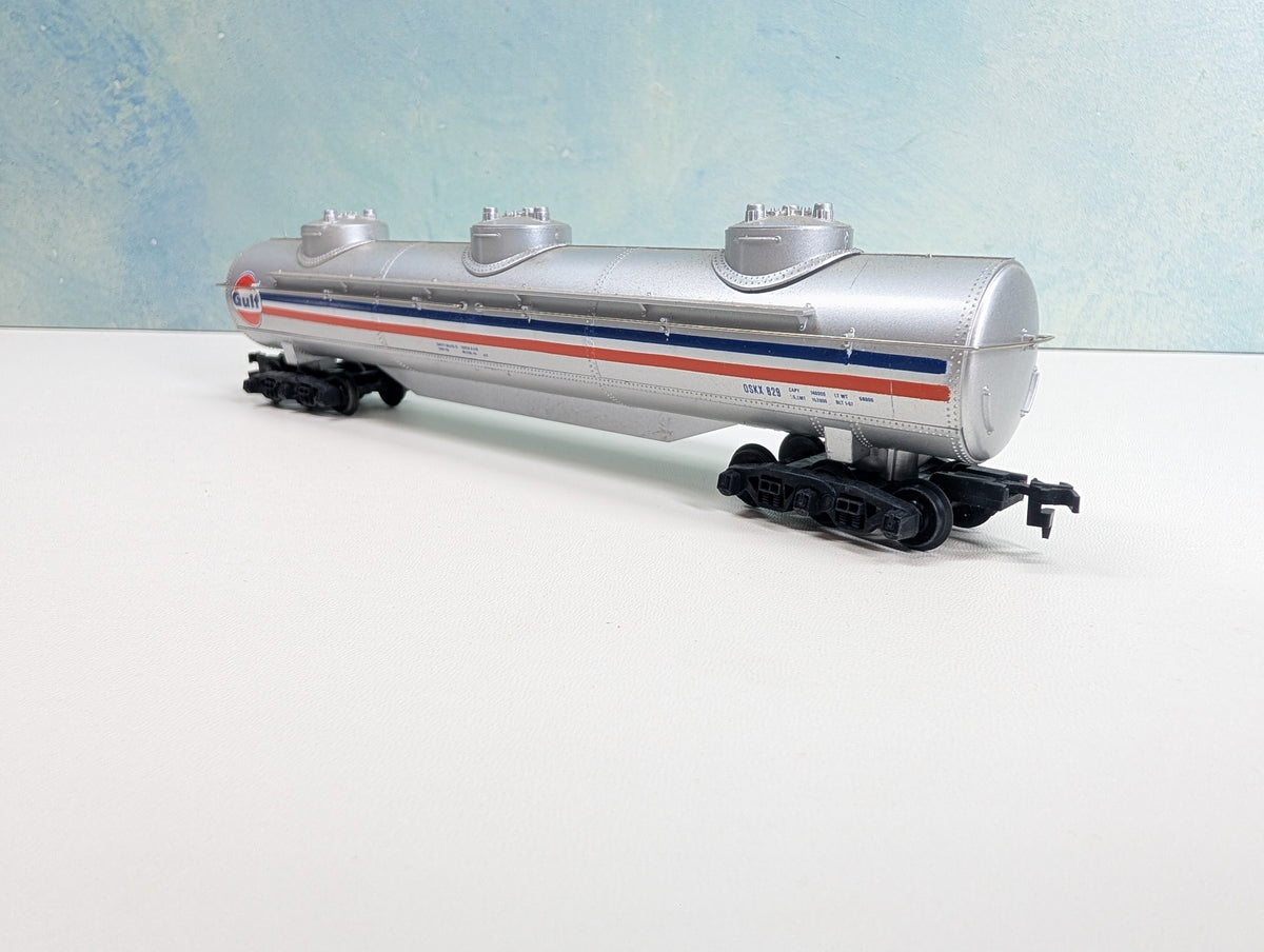 USED Tyco HO Scale Large Triple Dome Tank Car Gulf OSKX #829