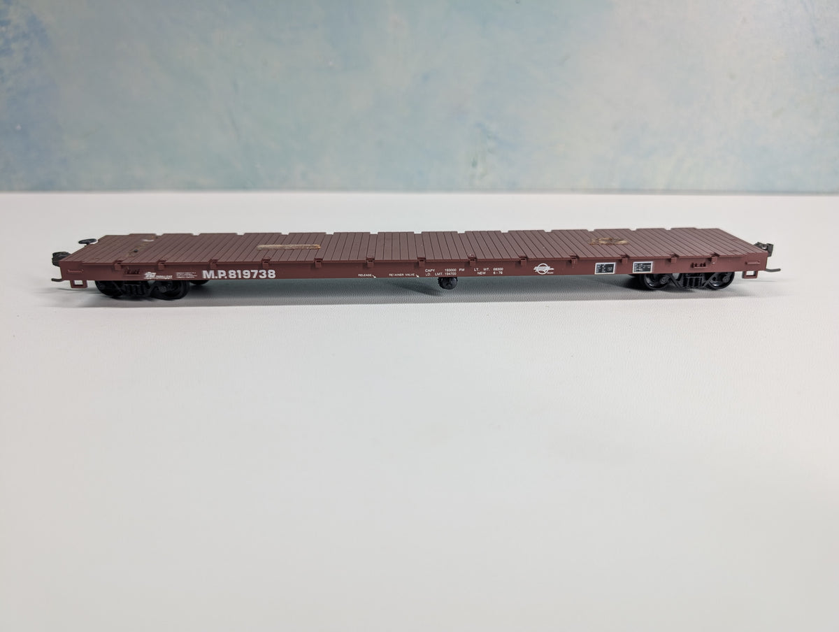 USED Roundhouse 1285 HO Scale 60' Bulkhead Flat Car Missouri Pacific MP #819738