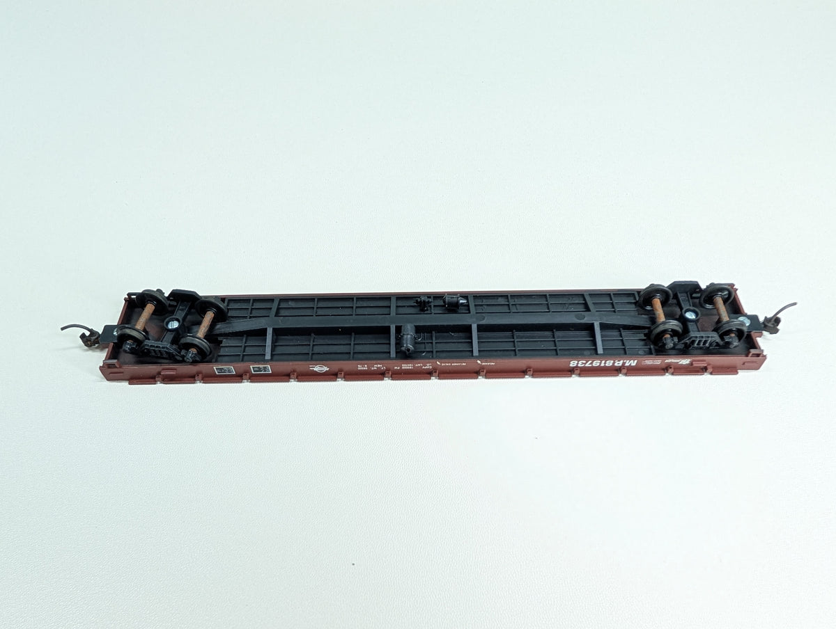 USED Roundhouse 1285 HO Scale 60' Bulkhead Flat Car Missouri Pacific MP #819738