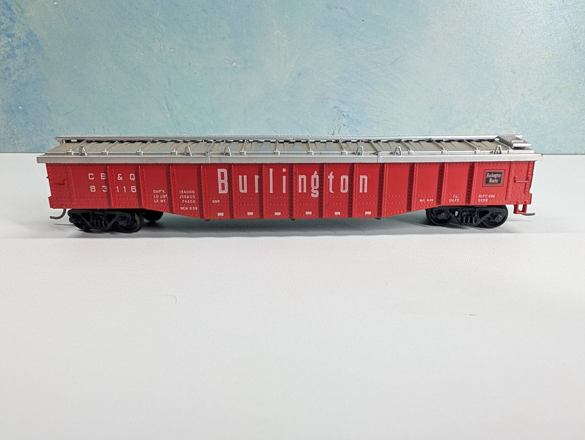 USED Athearn HO Scale 50' Covered Gondola Burlington CB&Q #83116