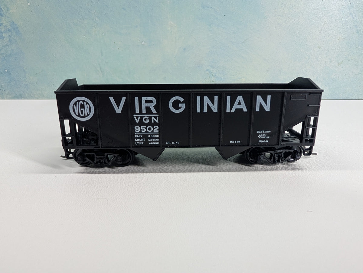USED Athearn HO Scale 34' Ribbed-Side Hopper Virginian VGN #9502