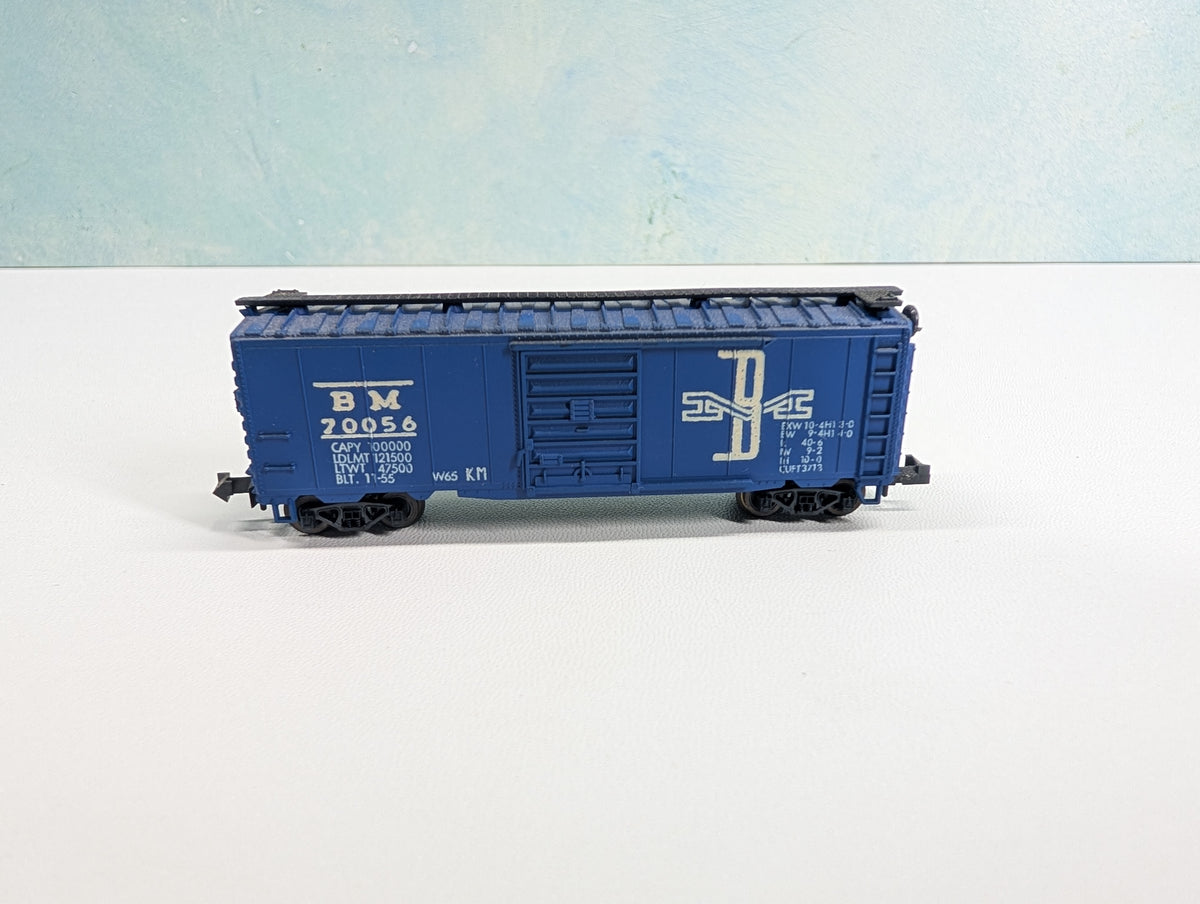 USED Postage Stamp Trains Aurora N Scale Box Car Boston and Maine BM #70056