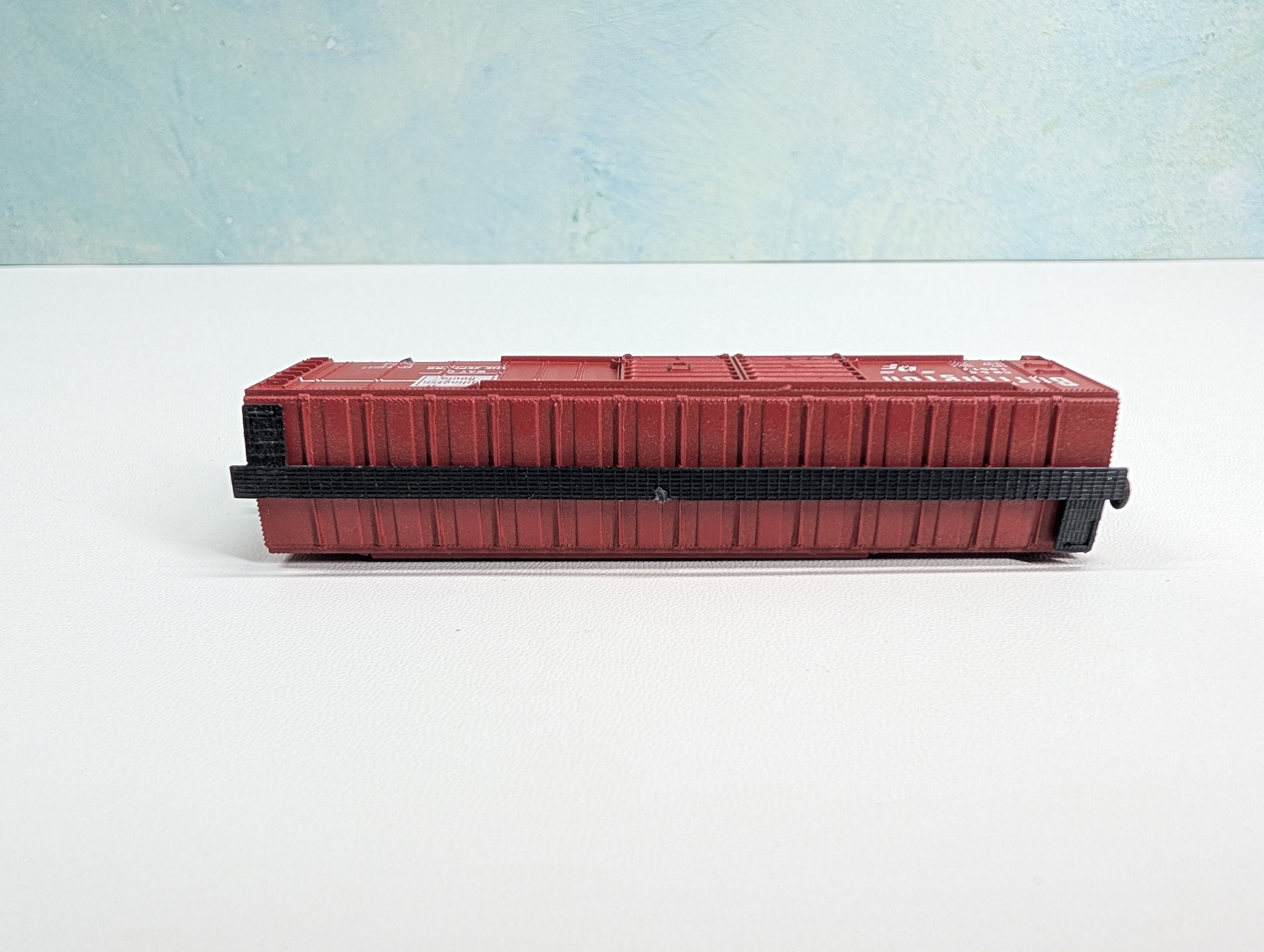 USED Postage Stamp Trains Aurora N Scale 50' DD Box Car Burlington CB&Q #18517 Red