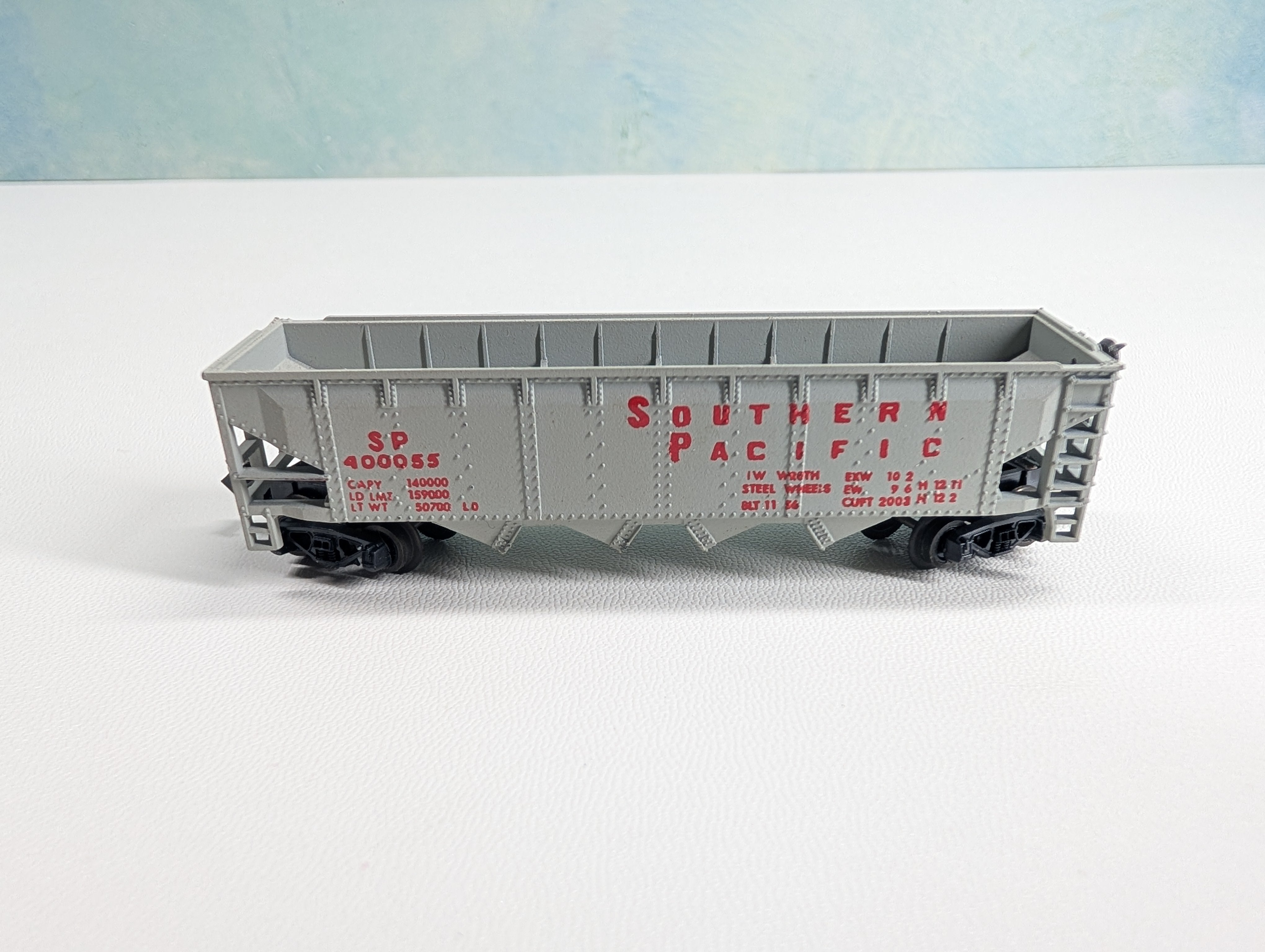 USED Postage Stamp Trains Aurora N Scale Quad Hopper Southern Pacific SP #400055