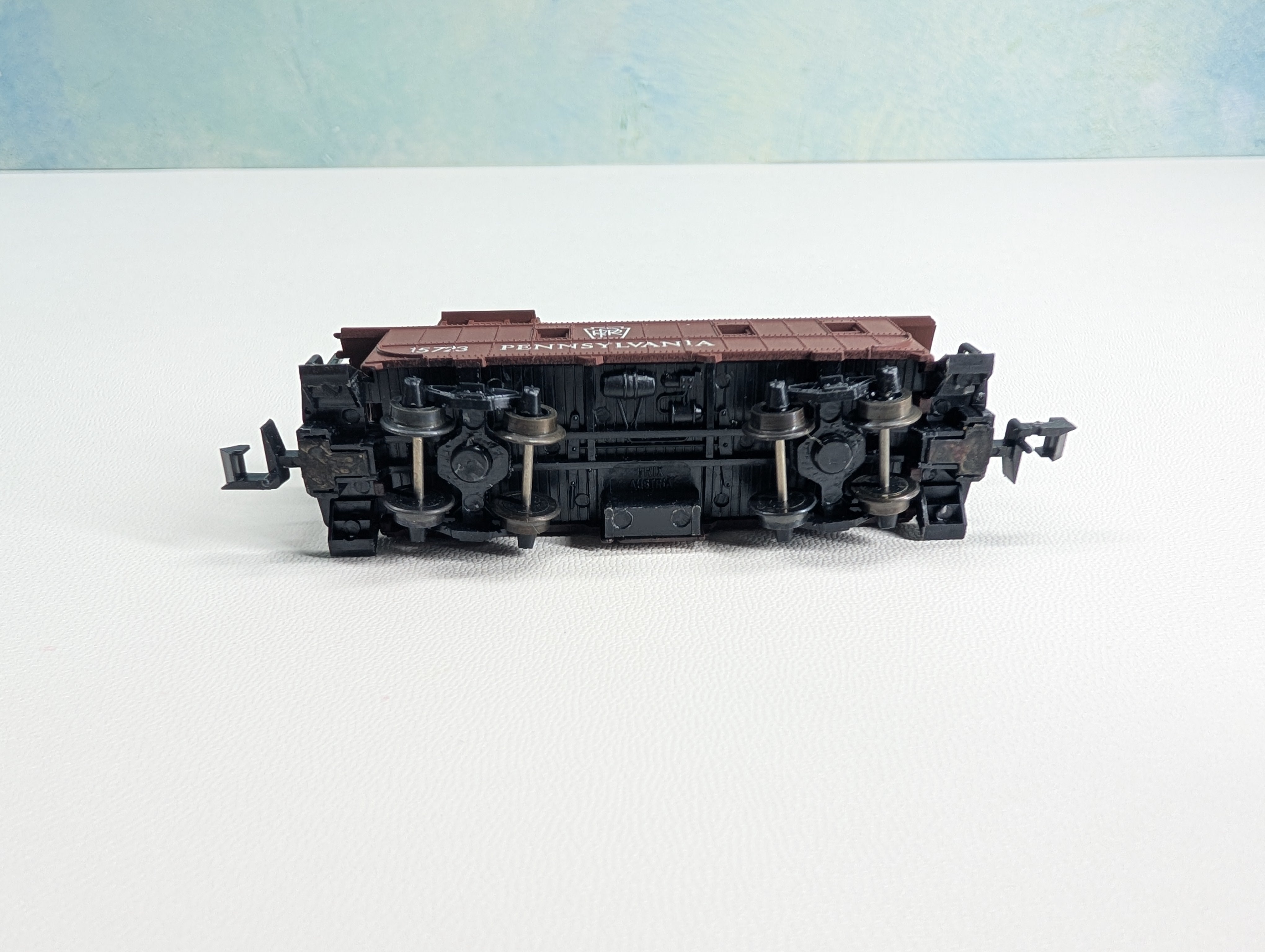 USED Postage Stamp Trains Aurora N Scale Caboose Pennsylvania #15723