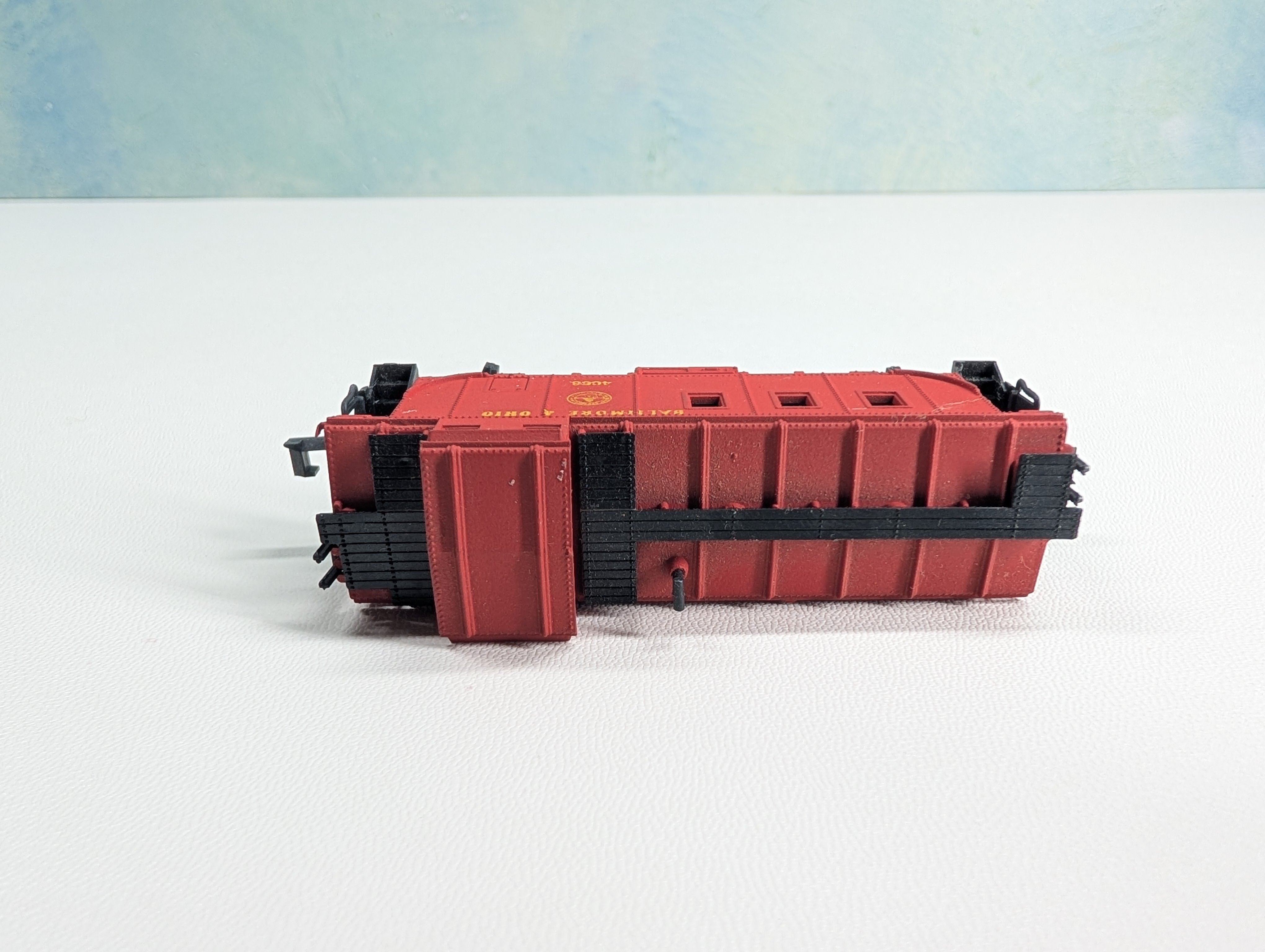 USED Postage Stamp Trains Aurora N Scale Caboose Baltimore and Ohio B&O #4068